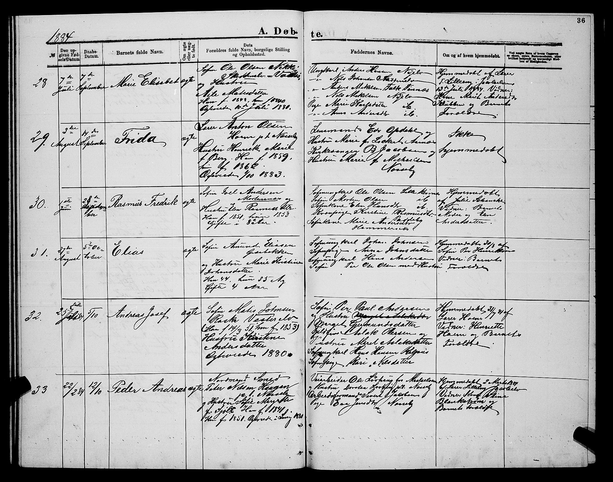 Nesseby sokneprestkontor, AV/SATØ-S-1330/H/Hb/L0004klokker: Klokkerbok nr. 4, 1877-1884, s. 36