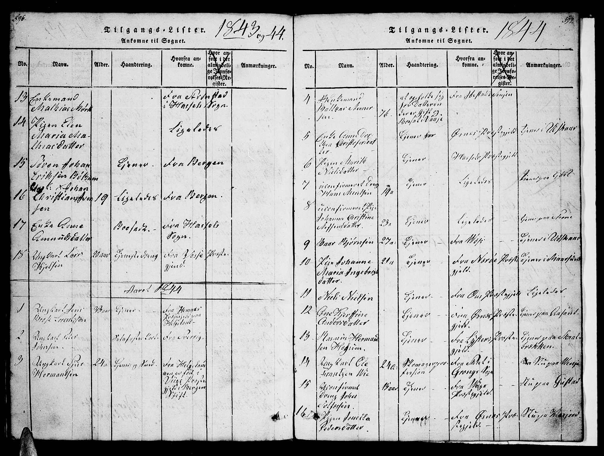 Ministerialprotokoller, klokkerbøker og fødselsregistre - Nordland, SAT/A-1459/891/L1312: Klokkerbok nr. 891C01, 1820-1856, s. 596-597