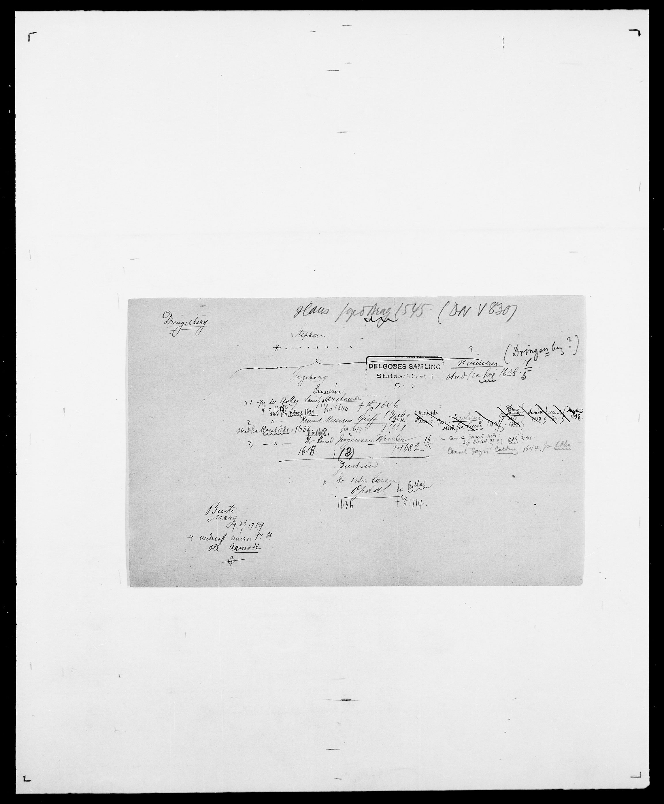 Delgobe, Charles Antoine - samling, AV/SAO-PAO-0038/D/Da/L0009: Dahl - v. Düren, s. 786