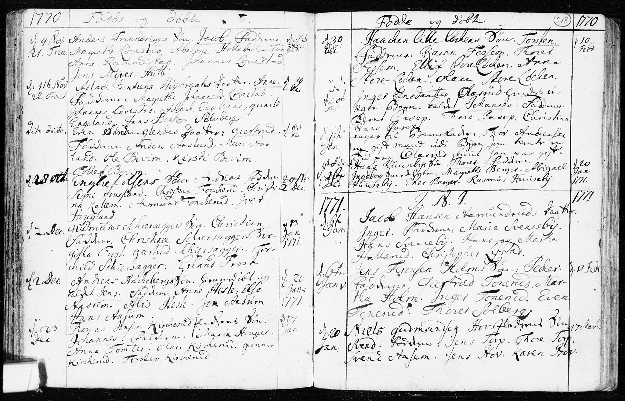 Spydeberg prestekontor Kirkebøker, SAO/A-10924/F/Fa/L0002: Ministerialbok nr. I 2, 1739-1780, s. 218