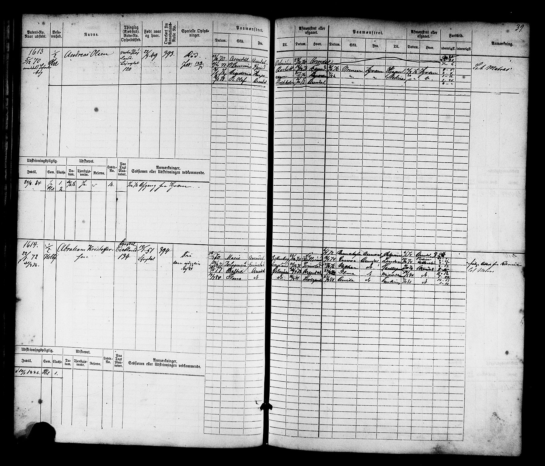 Farsund mønstringskrets, AV/SAK-2031-0017/F/Fb/L0017: Hovedrulle nr 1537-2300, Z-9, 1868-1904, s. 41