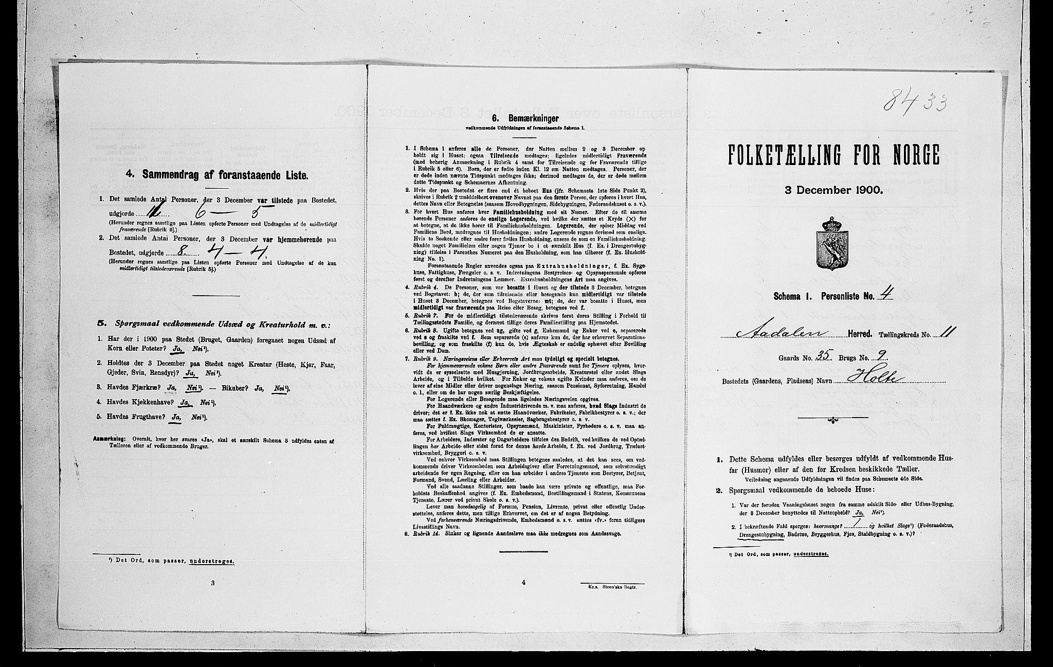 RA, Folketelling 1900 for 0614 Ådal herred, 1900, s. 748
