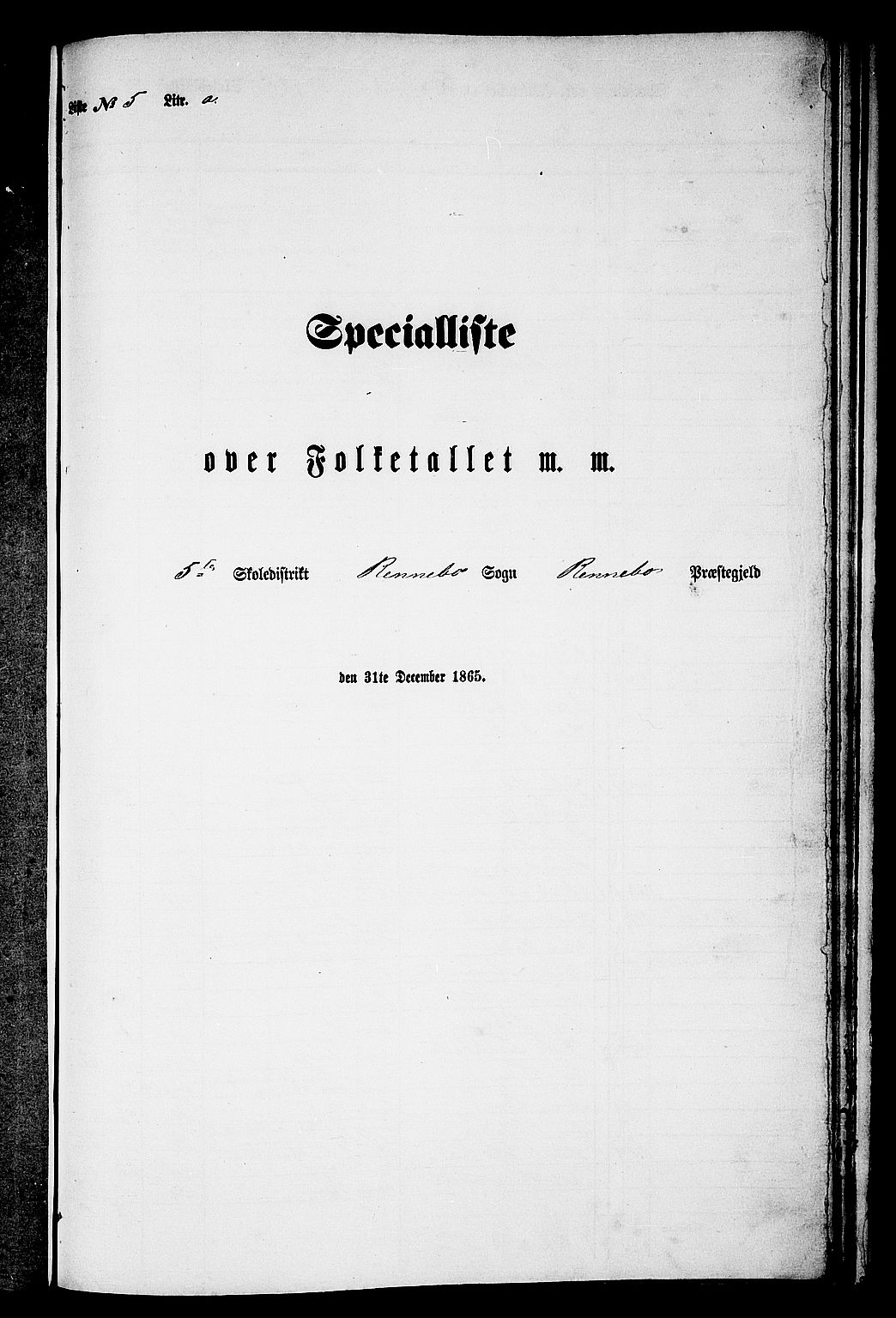 RA, Folketelling 1865 for 1635P Rennebu prestegjeld, 1865, s. 82