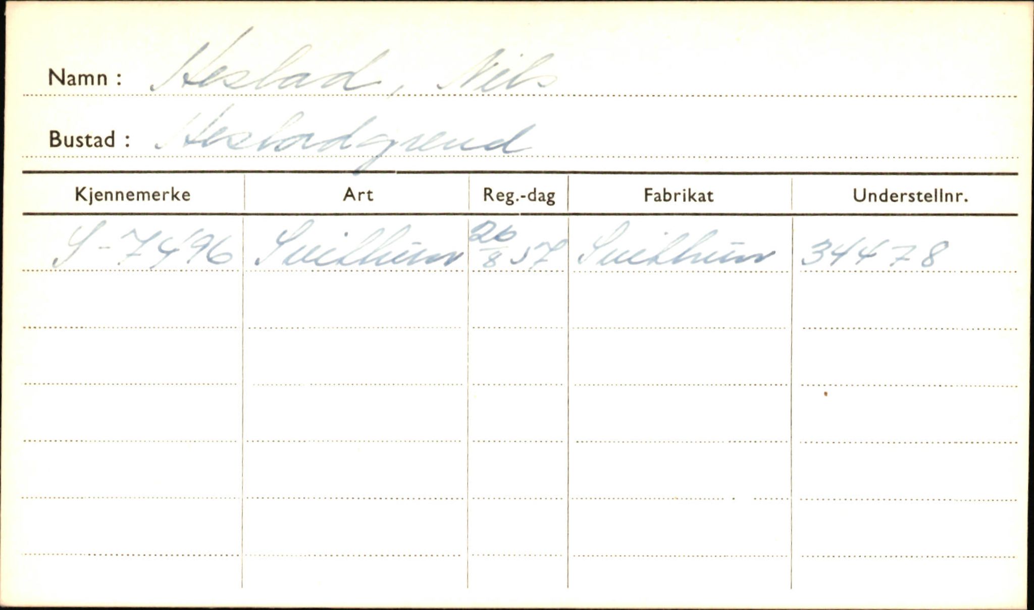Statens vegvesen, Sogn og Fjordane vegkontor, SAB/A-5301/4/F/L0001A: Eigarregister Fjordane til 1.6.1961, 1930-1961, s. 427