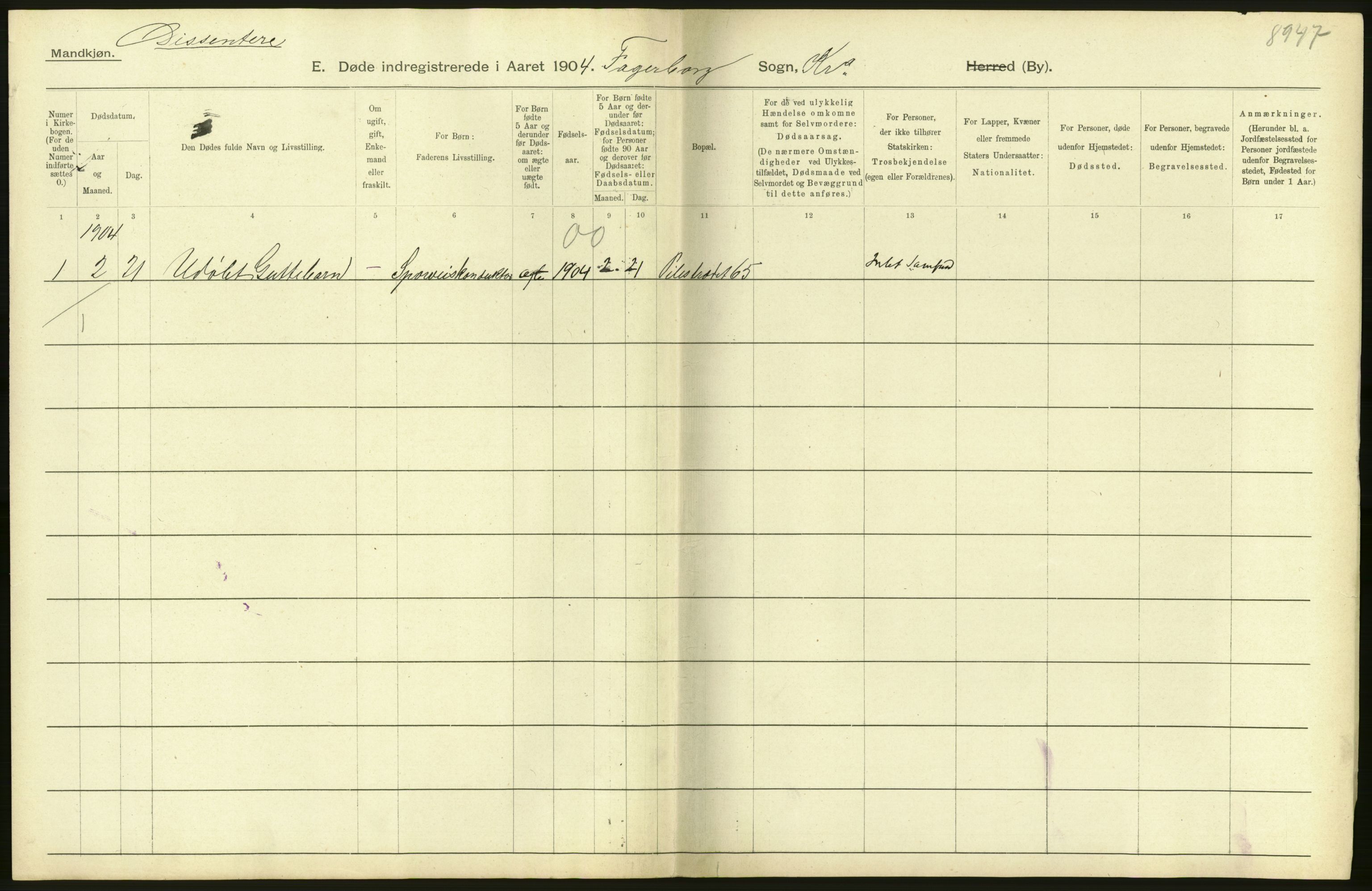 Statistisk sentralbyrå, Sosiodemografiske emner, Befolkning, AV/RA-S-2228/D/Df/Dfa/Dfab/L0004: Kristiania: Gifte, døde, 1904, s. 626