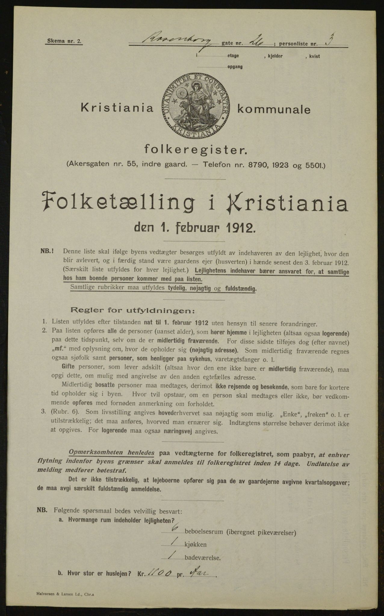 OBA, Kommunal folketelling 1.2.1912 for Kristiania, 1912, s. 83870