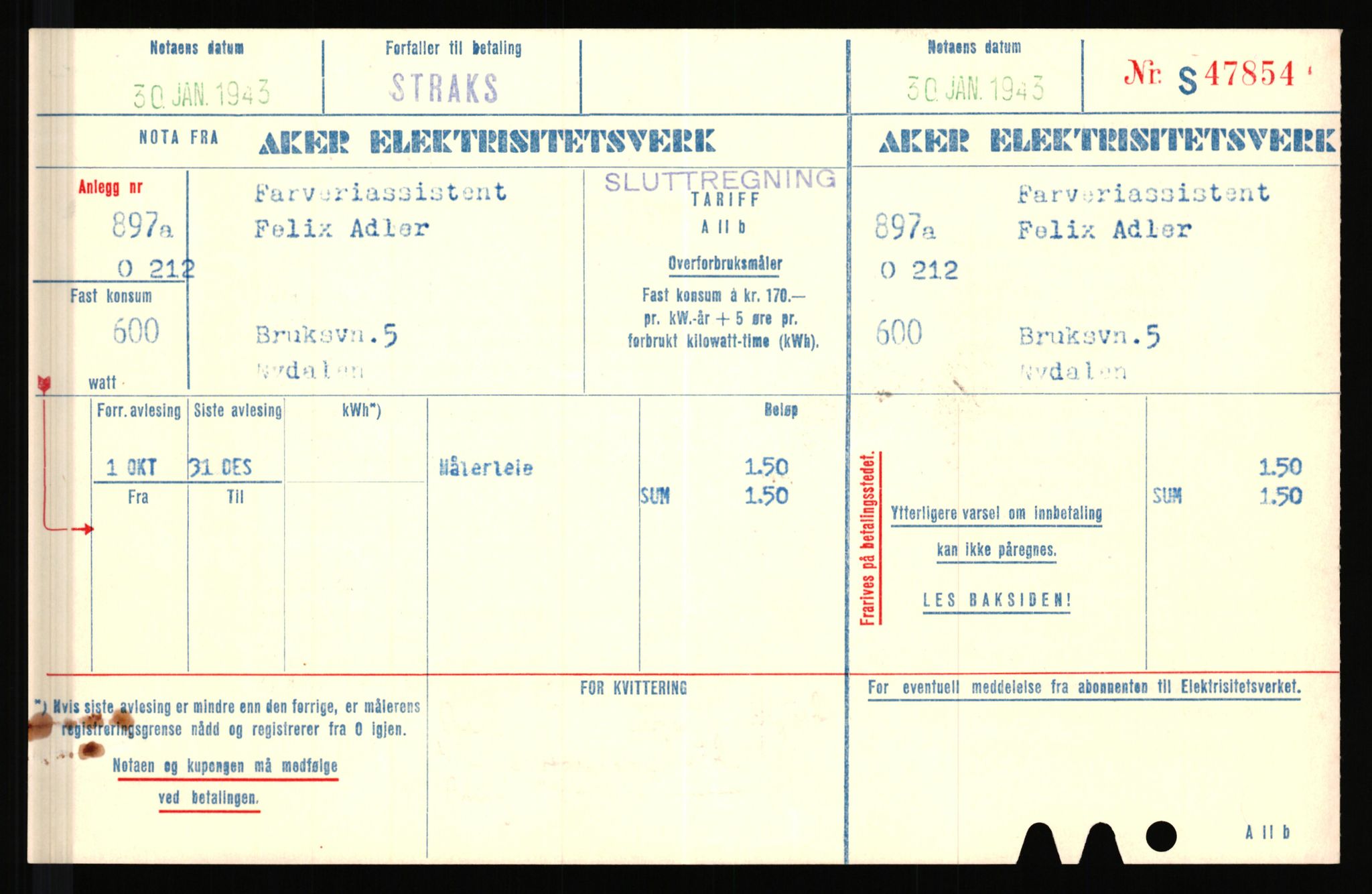 Justisdepartementet, Tilbakeføringskontoret for inndratte formuer, AV/RA-S-1564/H/Hc/Hcc/L0917: --, 1945-1947, s. 165