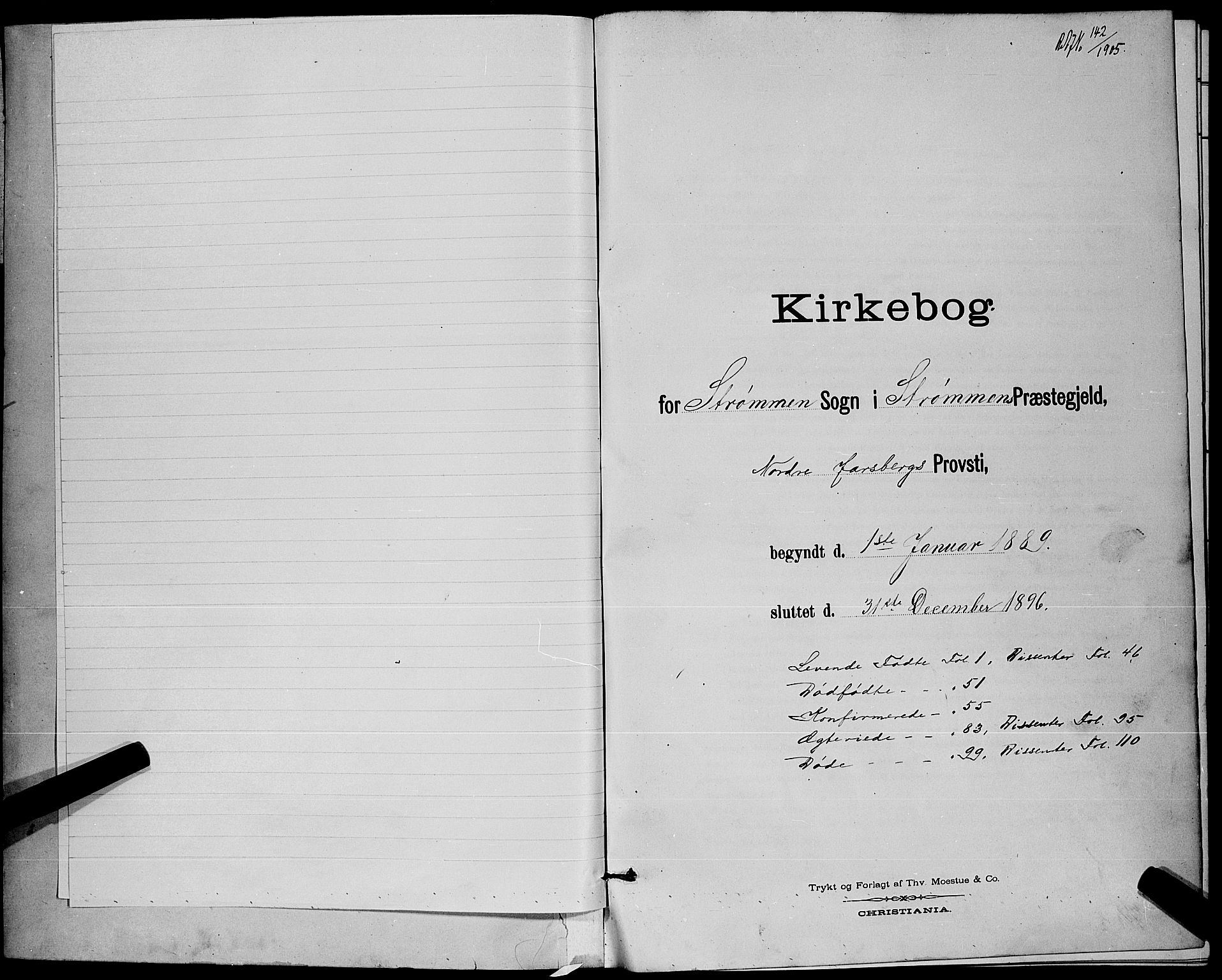 Strømm kirkebøker, SAKO/A-322/G/Ga/L0003: Klokkerbok nr. I 3, 1889-1896