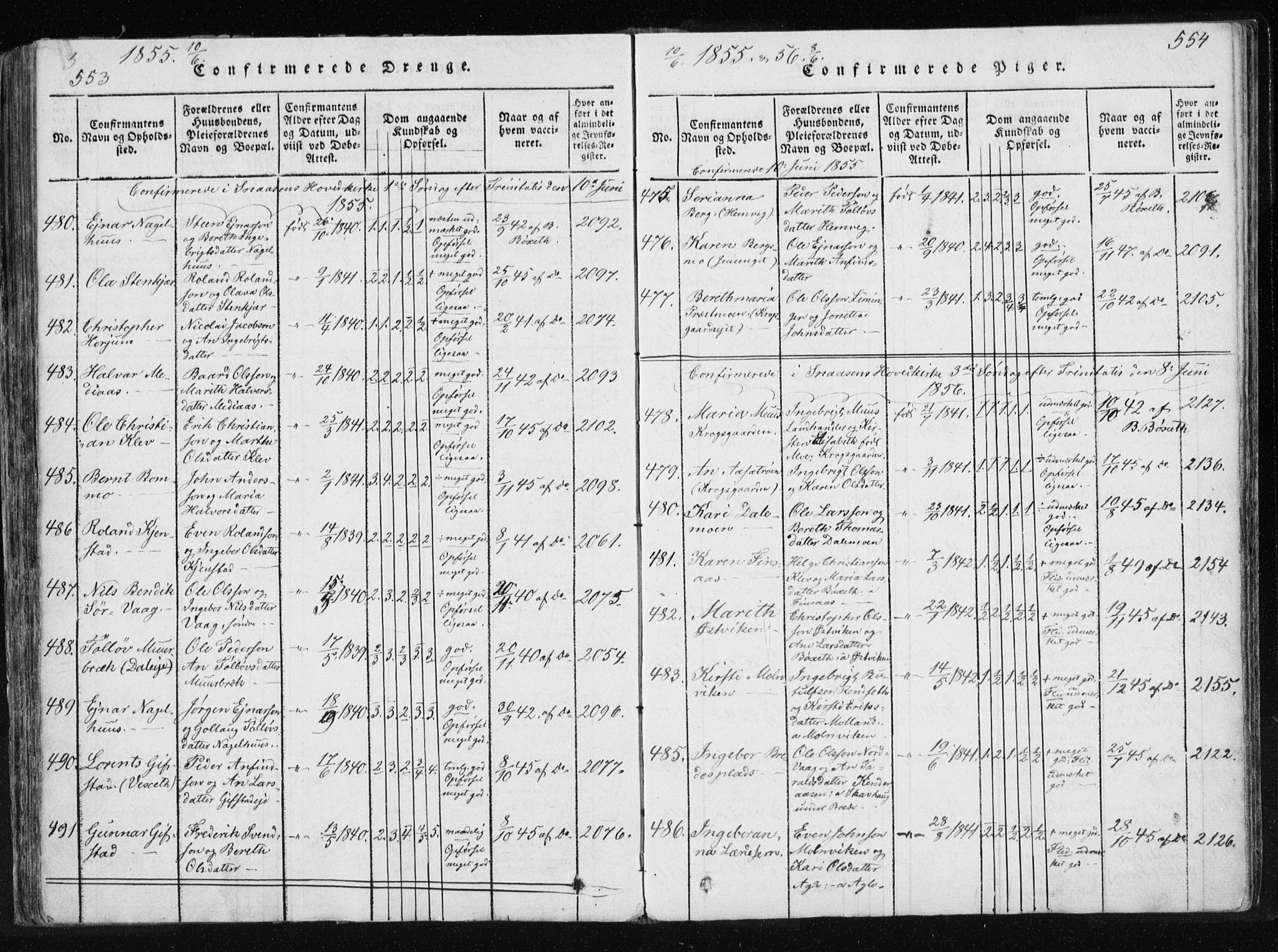 Ministerialprotokoller, klokkerbøker og fødselsregistre - Nord-Trøndelag, SAT/A-1458/749/L0469: Ministerialbok nr. 749A03, 1817-1857, s. 553-554