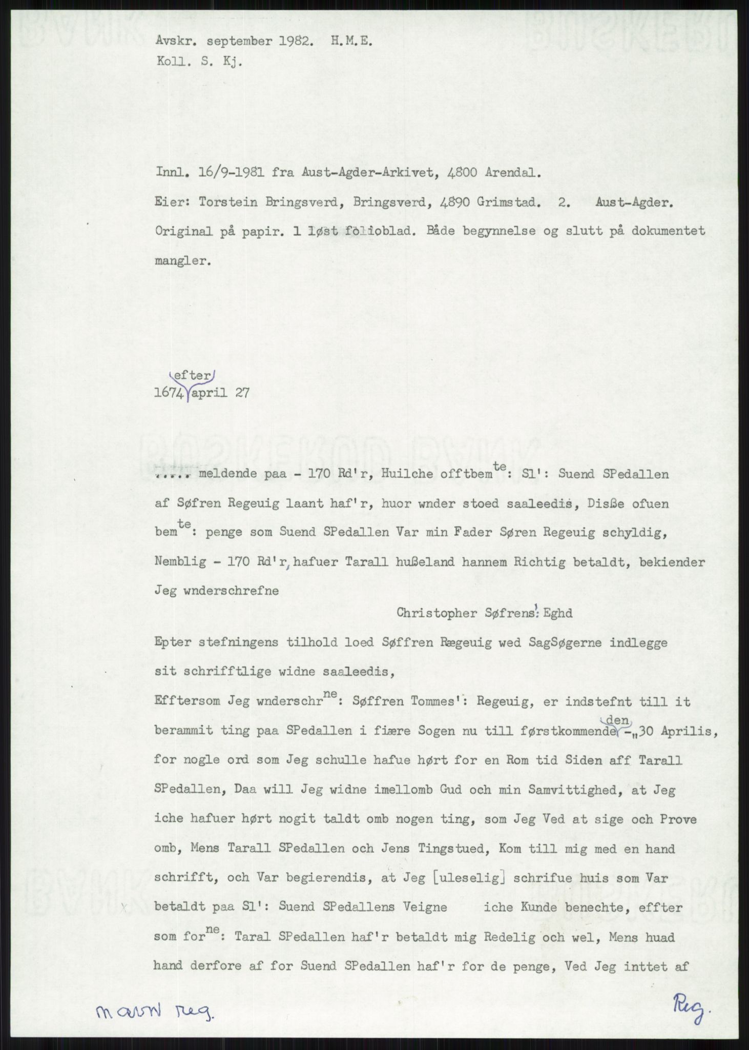 Samlinger til kildeutgivelse, Diplomavskriftsamlingen, AV/RA-EA-4053/H/Ha, s. 521