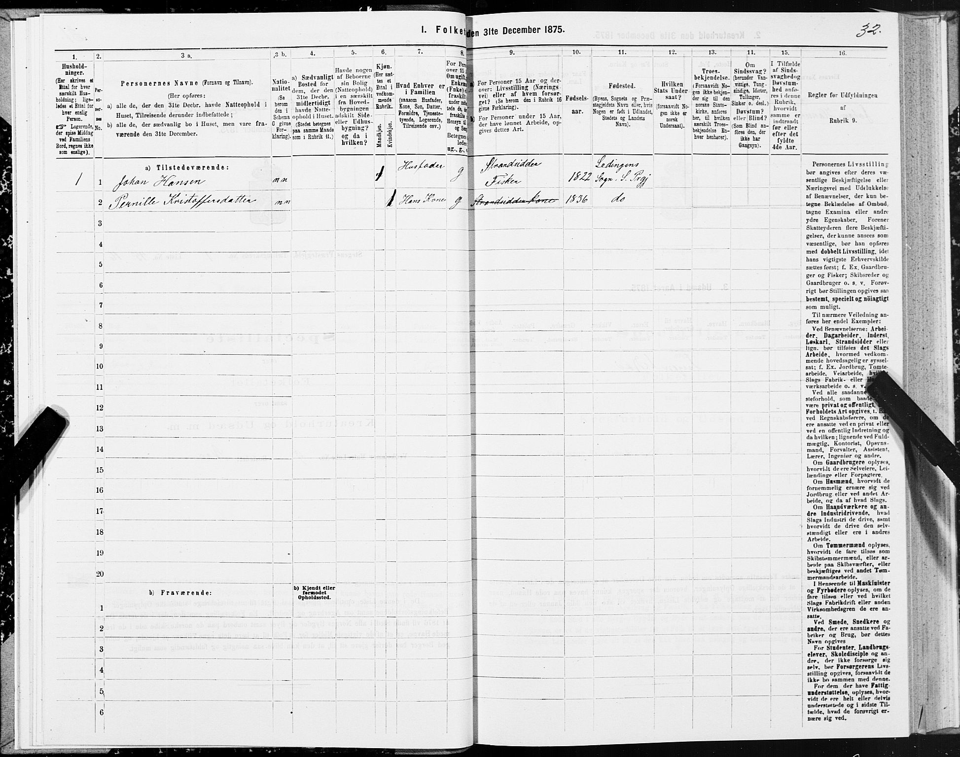 SAT, Folketelling 1875 for 1848P Steigen prestegjeld, 1875, s. 1032