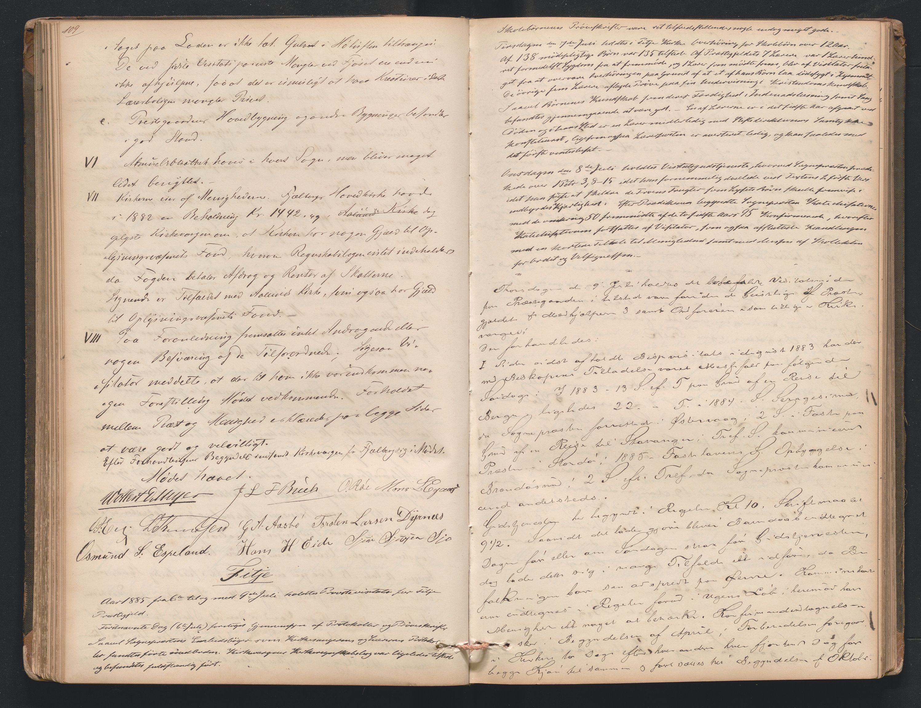 Nordre Sunnhordland prosti, AV/SAB-A-99912/F/L0001: Visitasprotokoll , 1860-1959, s. 109