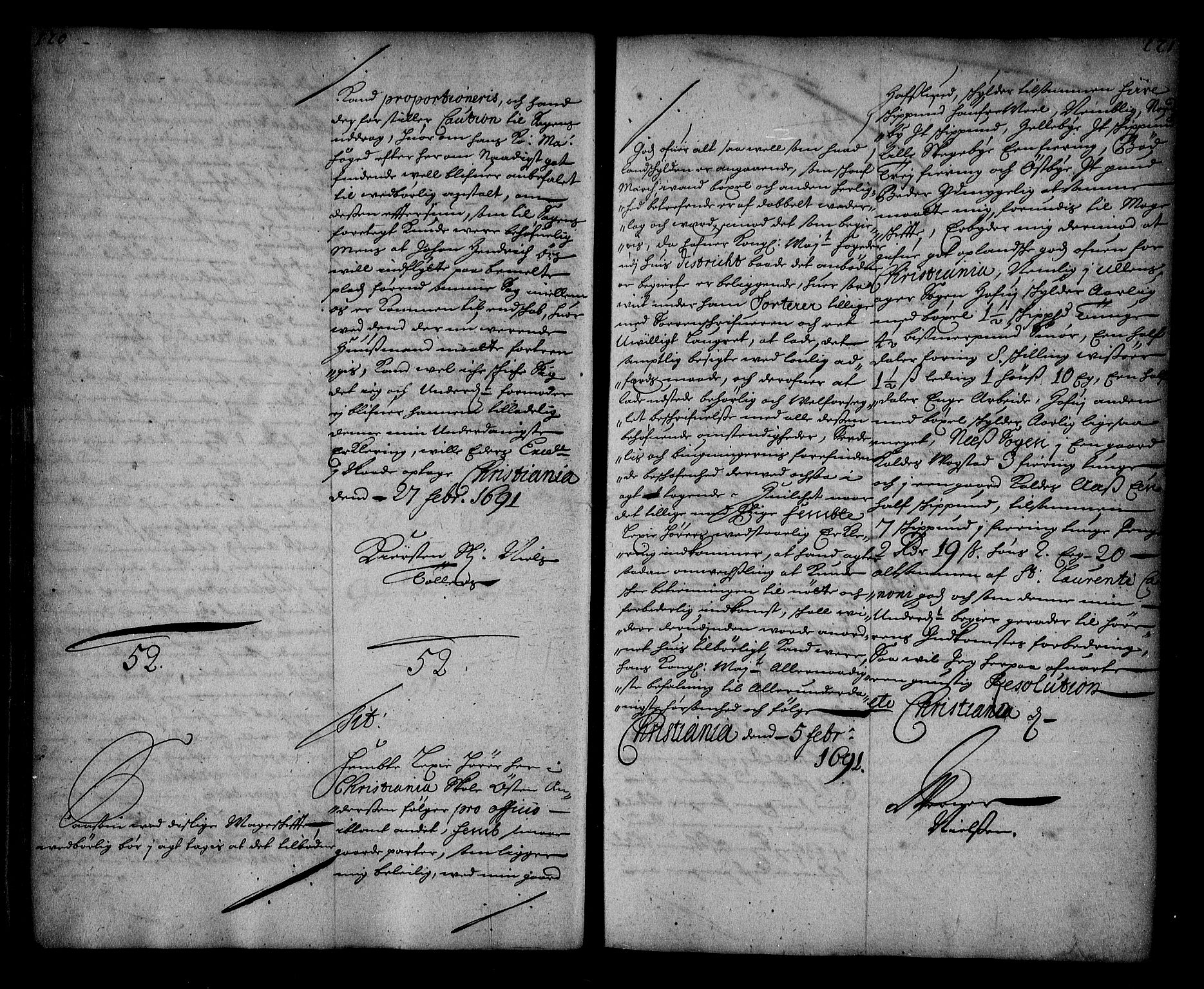 Stattholderembetet 1572-1771, AV/RA-EA-2870/Ae/L0008: Supplikasjons- og resolusjonsprotokoll, 1691, s. 120-121