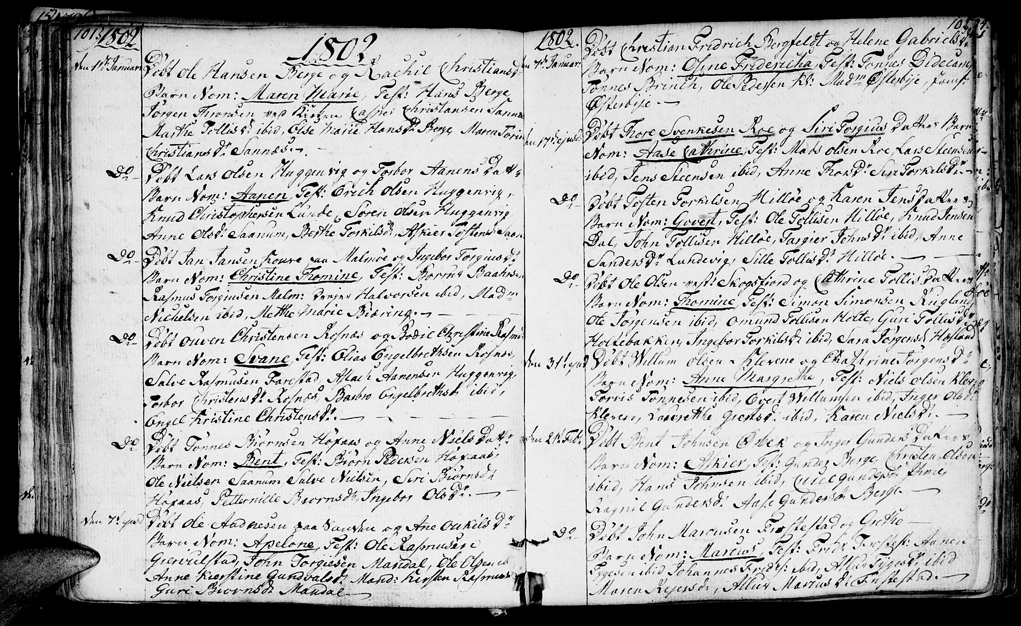 Mandal sokneprestkontor, AV/SAK-1111-0030/F/Fa/Faa/L0008: Ministerialbok nr. A 8, 1794-1817, s. 101-102