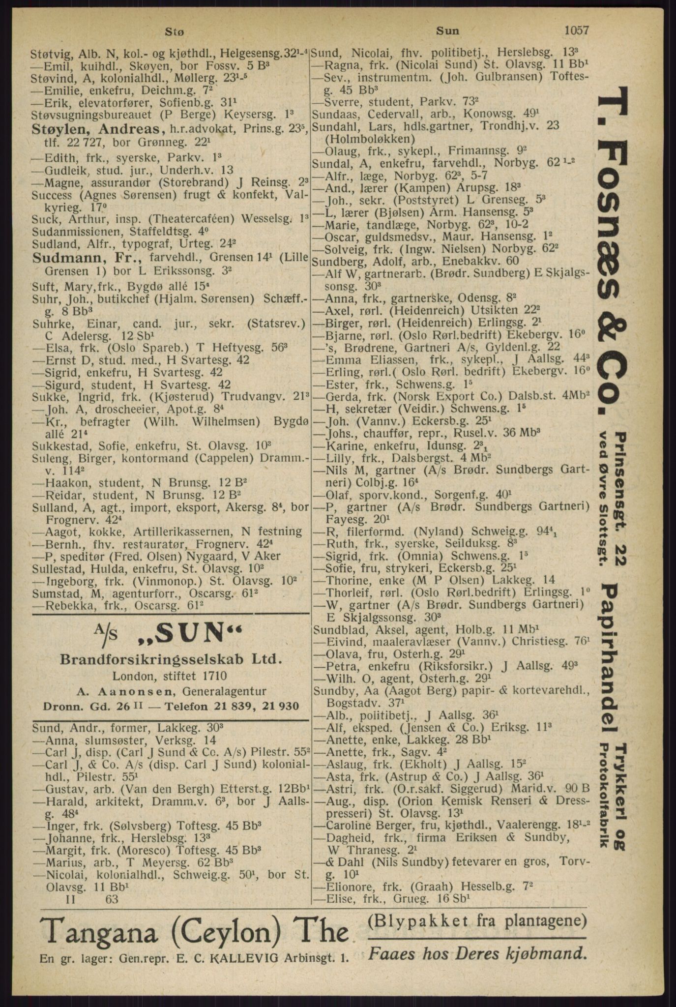 Kristiania/Oslo adressebok, PUBL/-, 1927, s. 1057