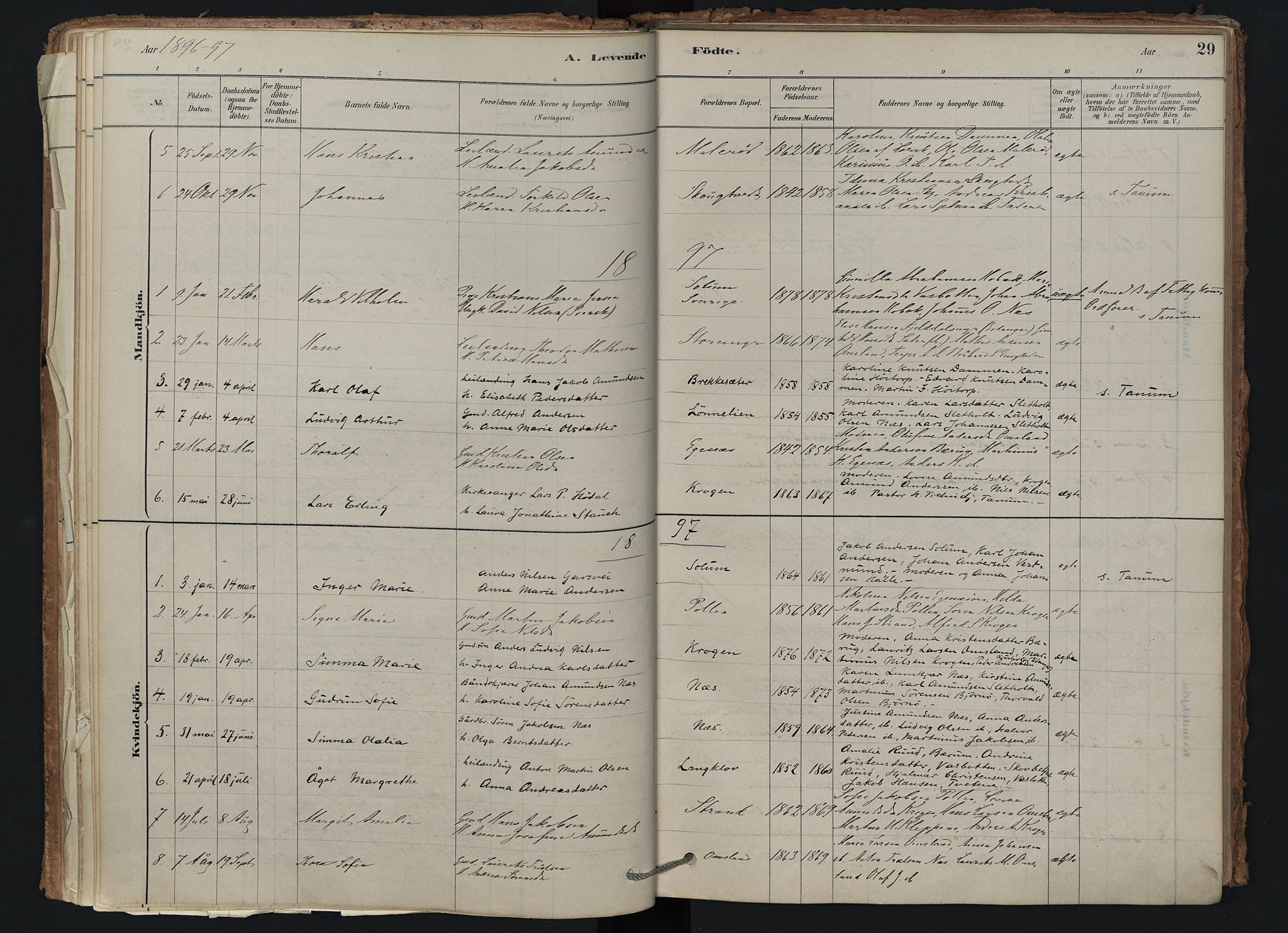 Brunlanes kirkebøker, SAKO/A-342/F/Fd/L0001: Ministerialbok nr. IV 1, 1878-1917, s. 29