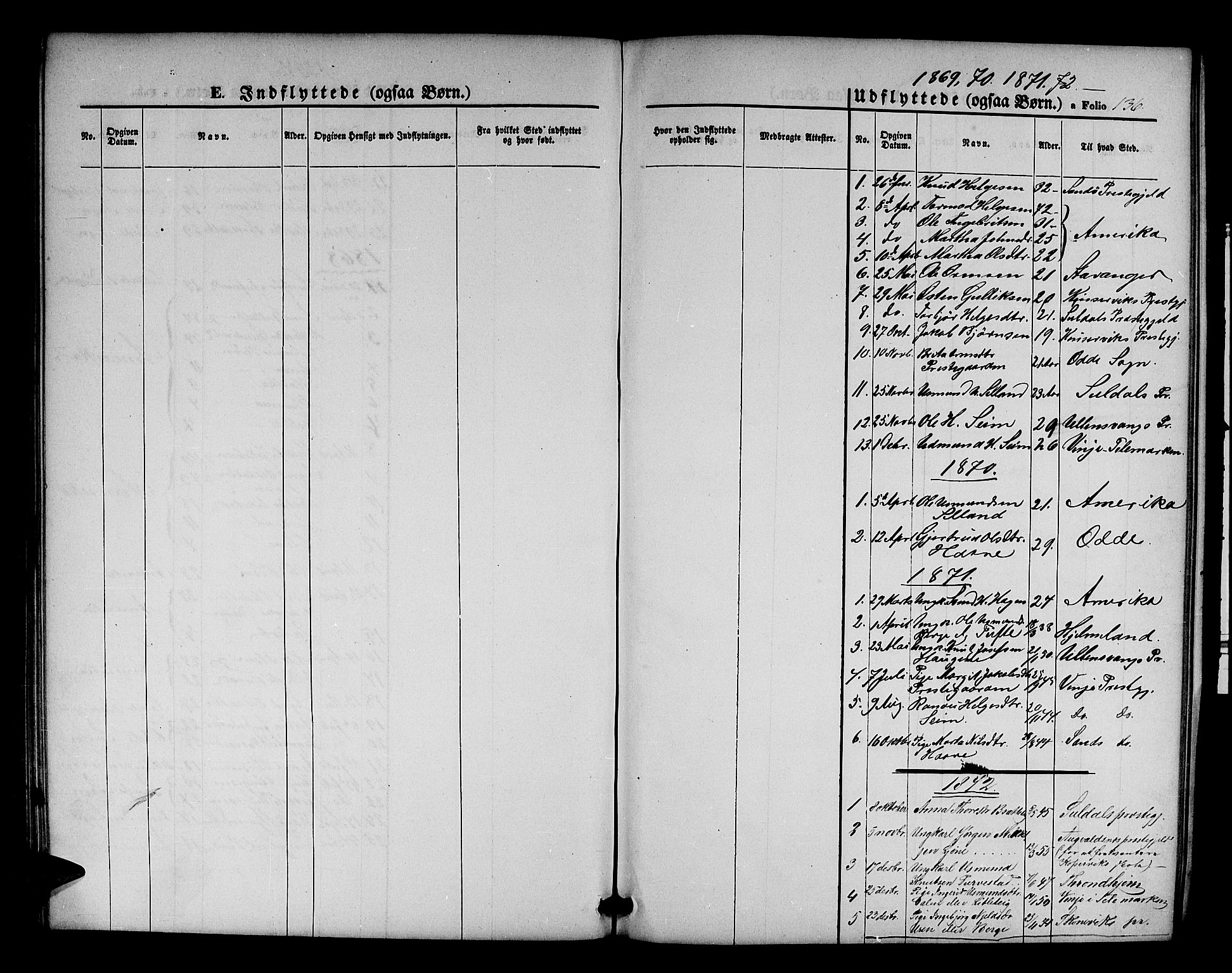 Røldal sokneprestembete, AV/SAB-A-100247: Klokkerbok nr. A 2, 1861-1886, s. 136