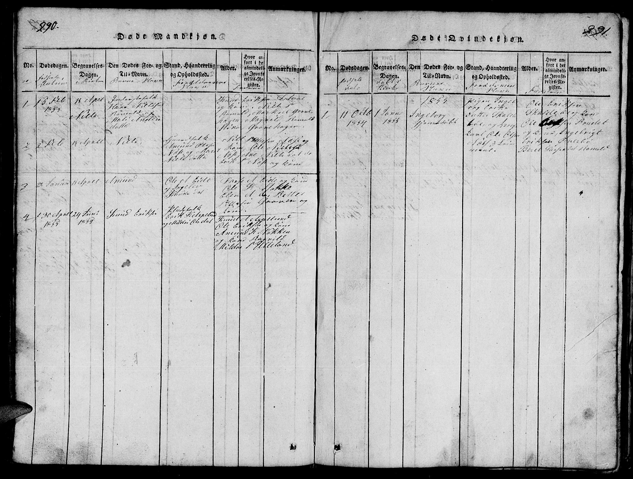 Ministerialprotokoller, klokkerbøker og fødselsregistre - Møre og Romsdal, SAT/A-1454/557/L0683: Klokkerbok nr. 557C01, 1818-1862, s. 290-291