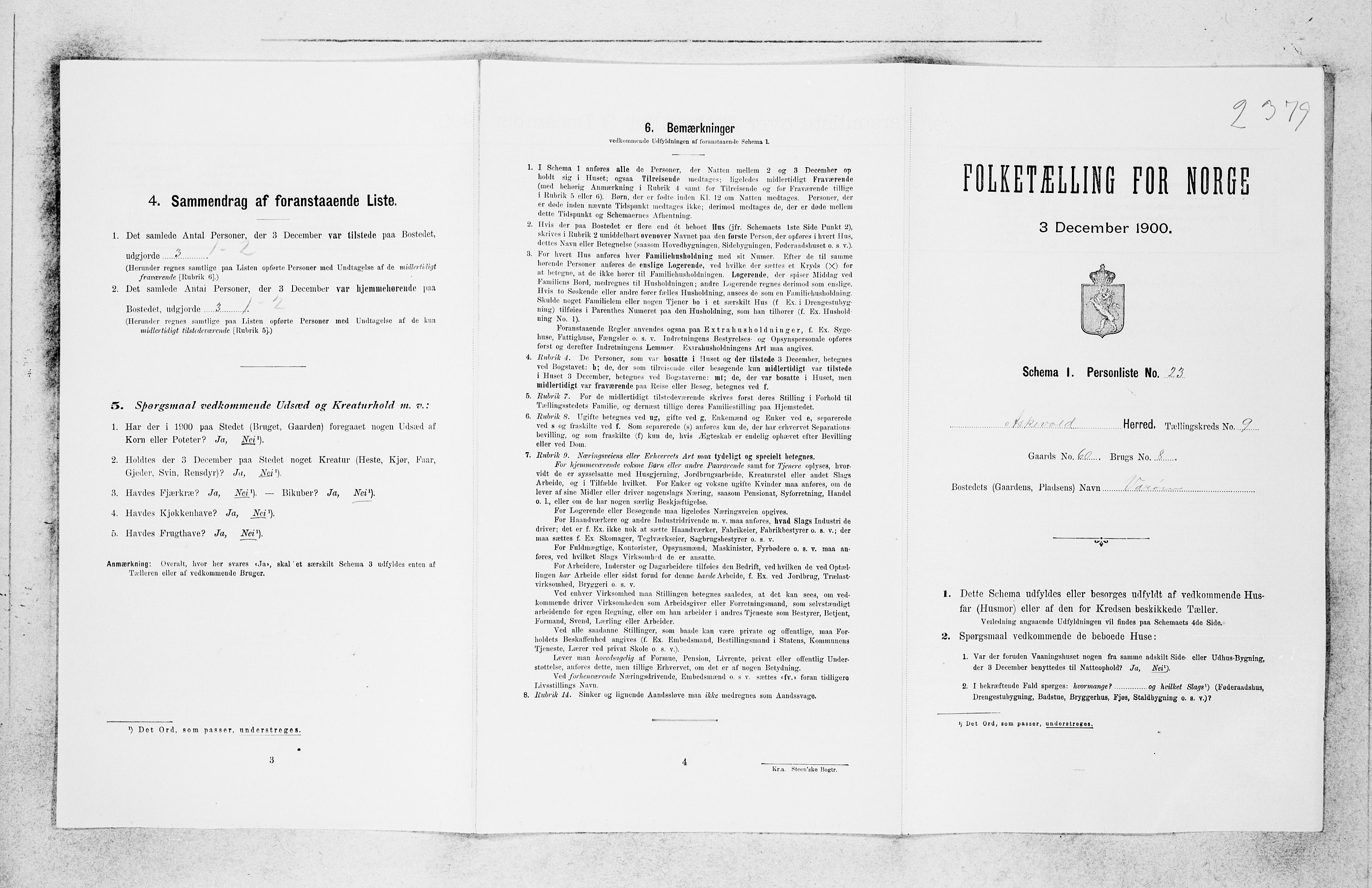 SAB, Folketelling 1900 for 1428 Askvoll herred, 1900, s. 837