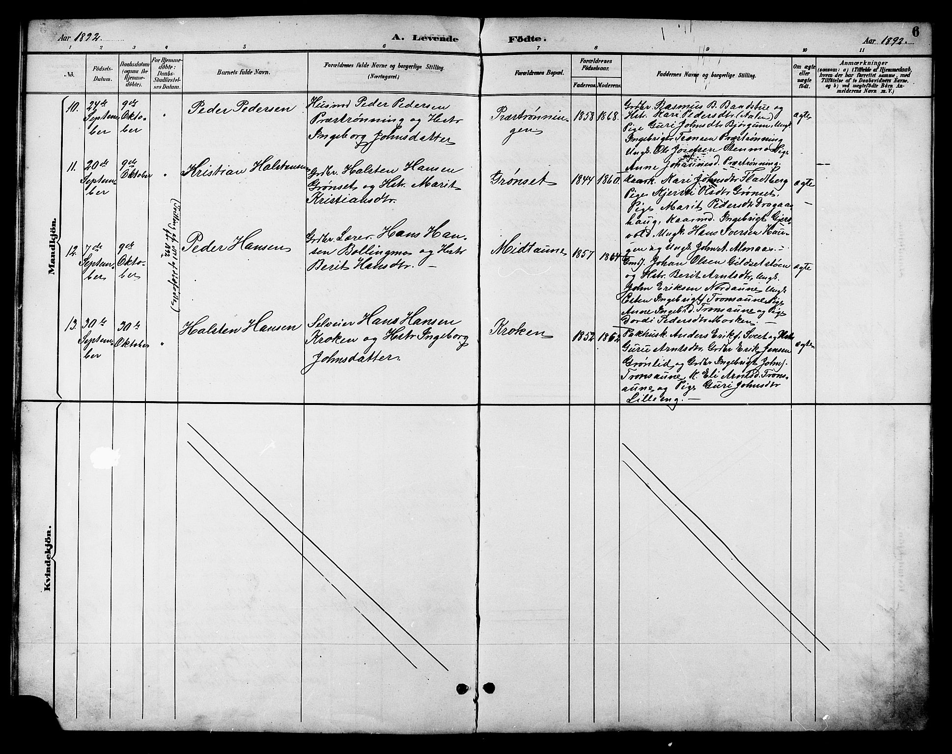 Ministerialprotokoller, klokkerbøker og fødselsregistre - Sør-Trøndelag, AV/SAT-A-1456/685/L0978: Klokkerbok nr. 685C03, 1891-1907, s. 6