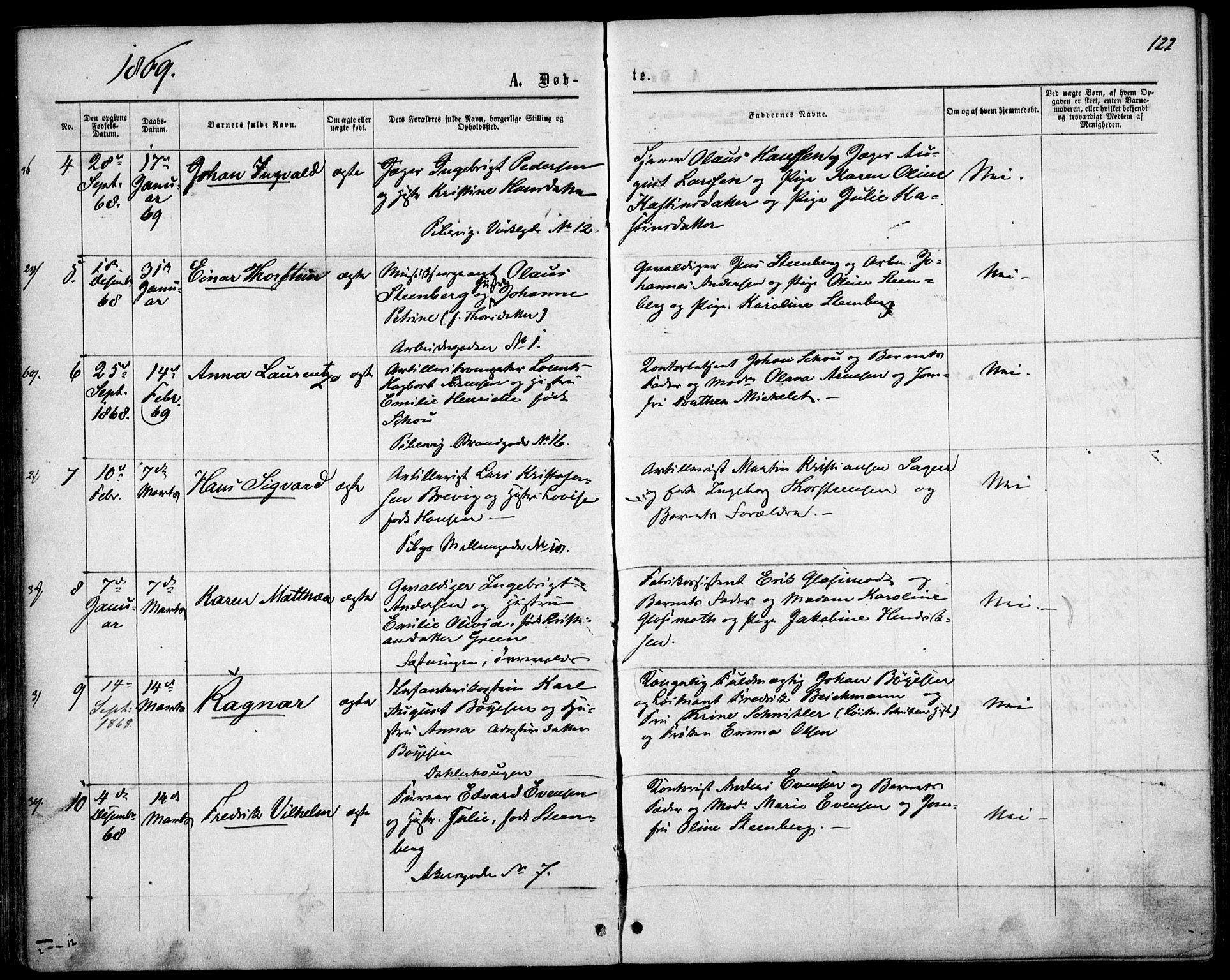 Garnisonsmenigheten Kirkebøker, AV/SAO-A-10846/F/Fa/L0010: Ministerialbok nr. 10, 1859-1869, s. 122