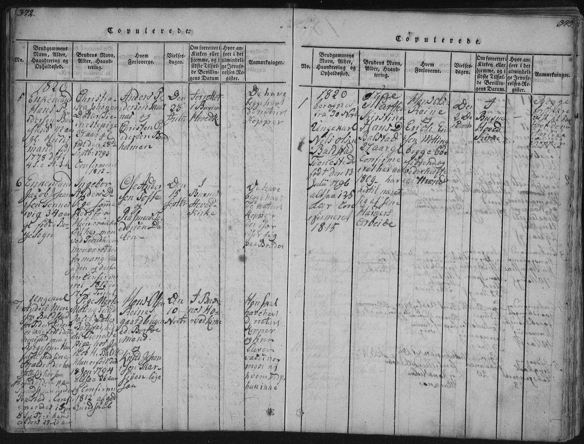 Ministerialprotokoller, klokkerbøker og fødselsregistre - Nordland, SAT/A-1459/881/L1164: Klokkerbok nr. 881C01, 1818-1853, s. 372-373