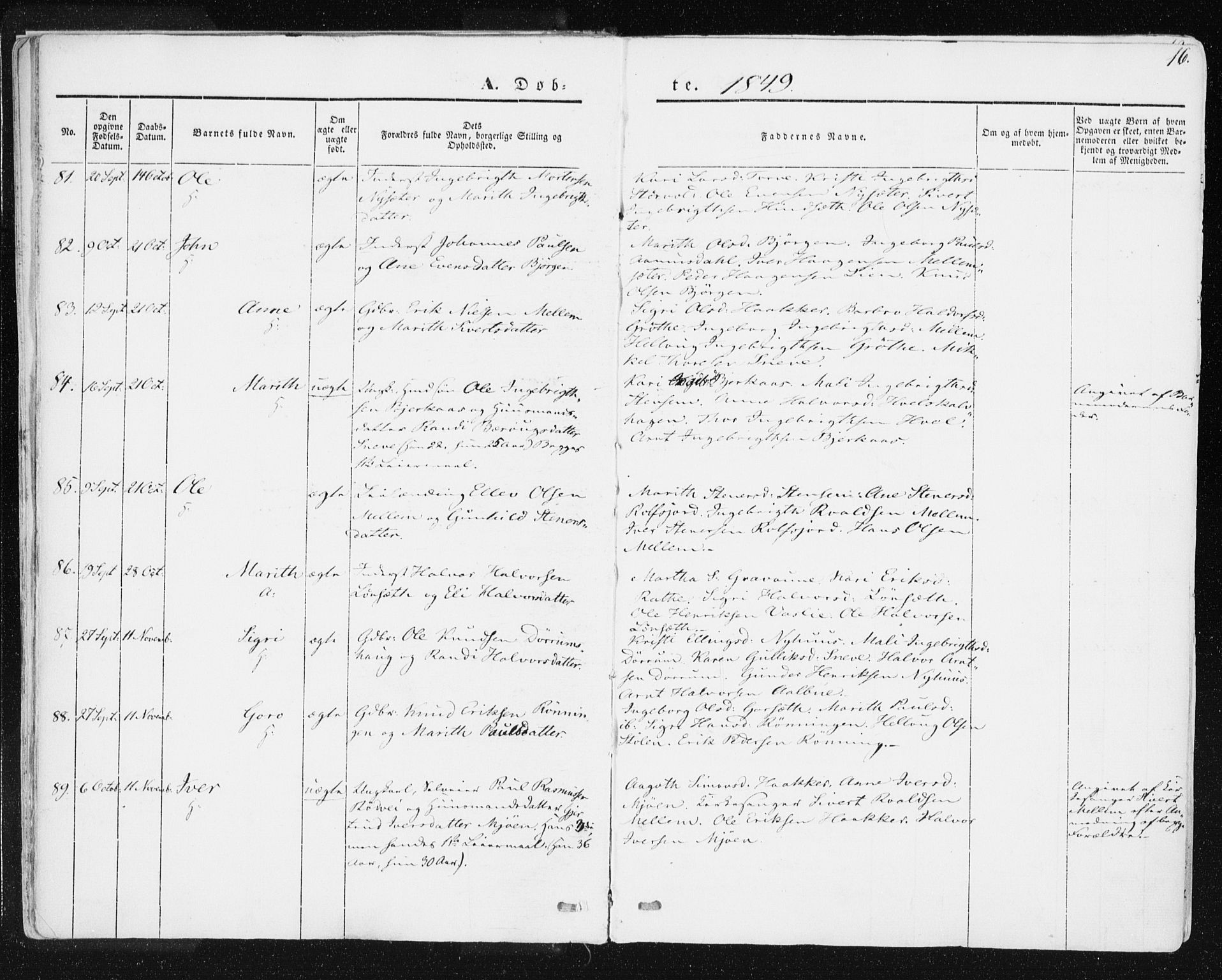 Ministerialprotokoller, klokkerbøker og fødselsregistre - Sør-Trøndelag, AV/SAT-A-1456/678/L0899: Ministerialbok nr. 678A08, 1848-1872, s. 16