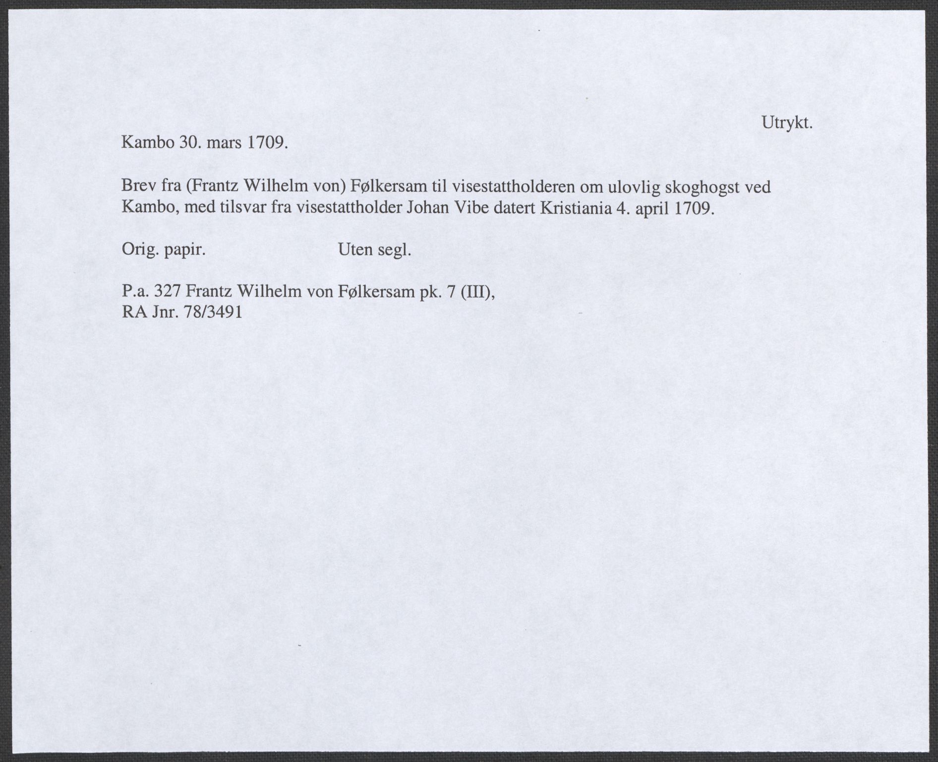 Riksarkivets diplomsamling, AV/RA-EA-5965/F12/L0006: Pk. 7 (III), 1589-1716, s. 56
