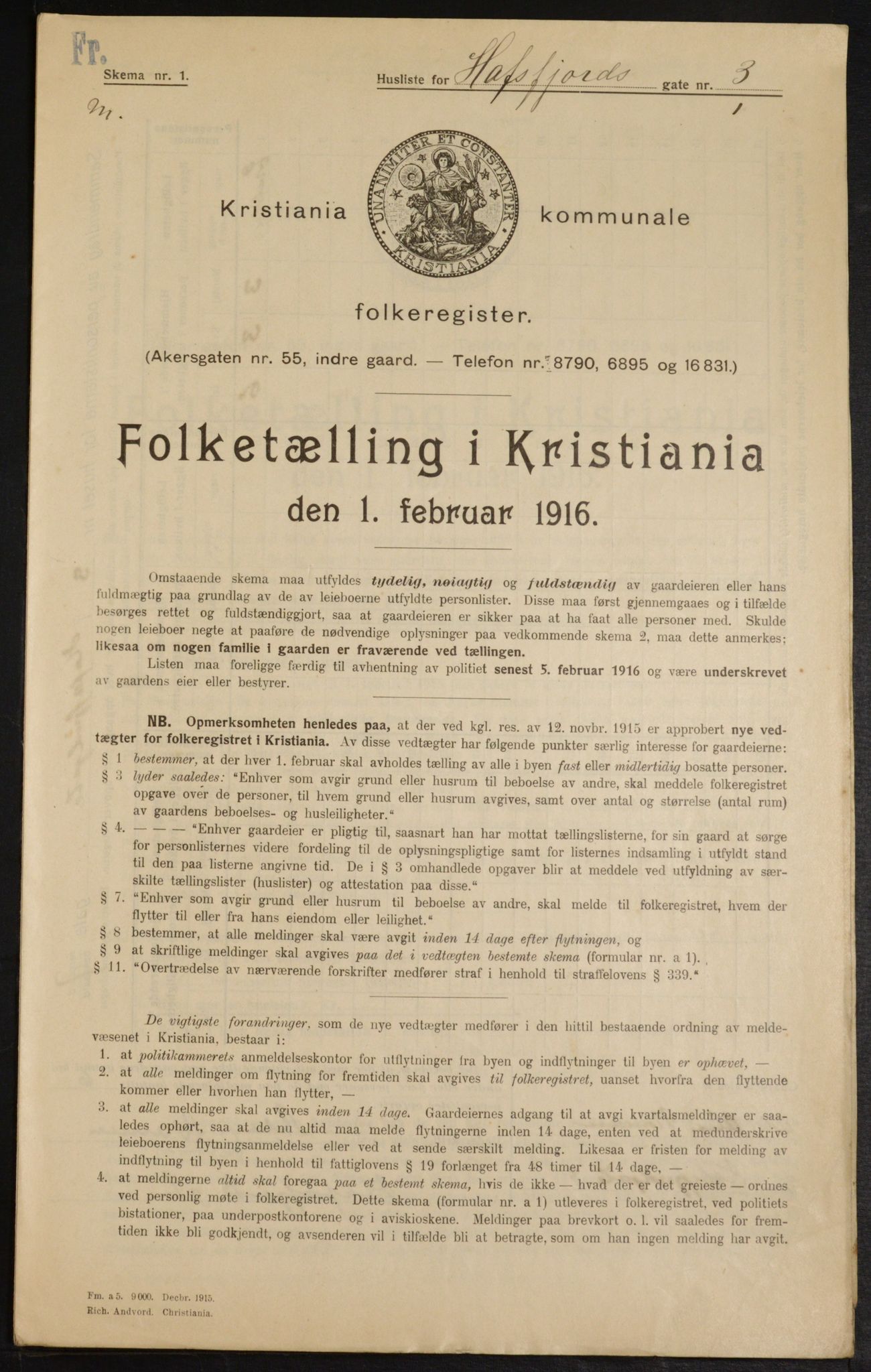 OBA, Kommunal folketelling 1.2.1916 for Kristiania, 1916, s. 33851