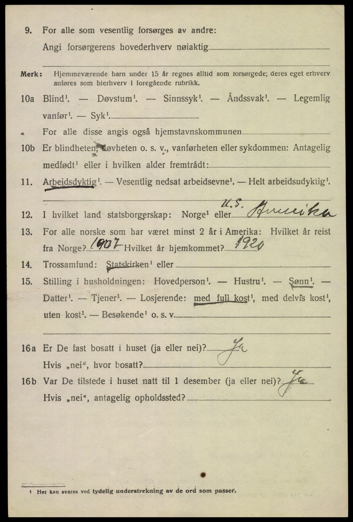 SAK, Folketelling 1920 for 0929 Åmli herred, 1920, s. 1590