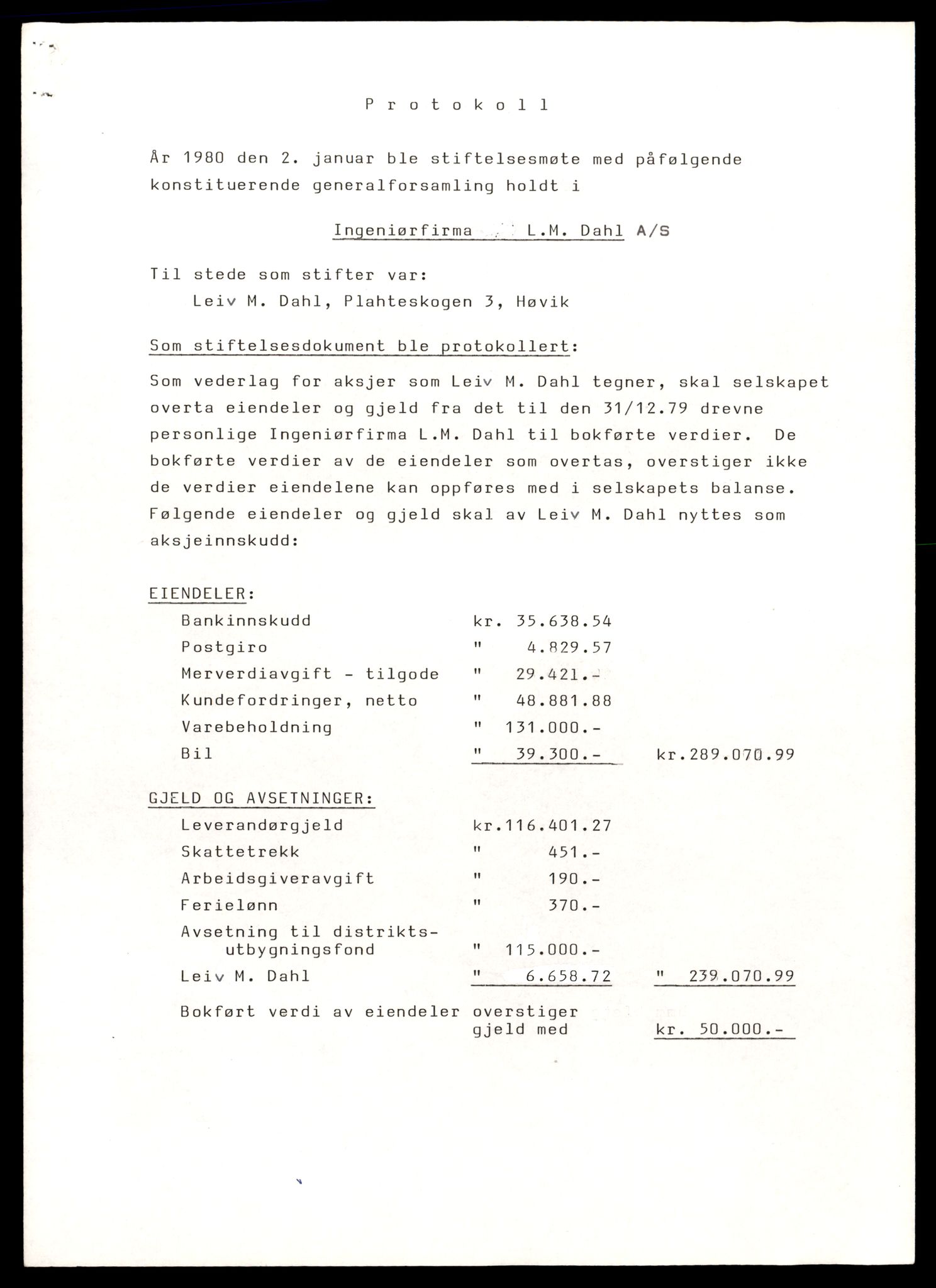 Asker og Bærum tingrett, AV/SAT-A-10379/K/Kb/Kbb/L0066: Aksjeselskap og andelslag i Bærum, Dah - Datap, 1959-1989, s. 7