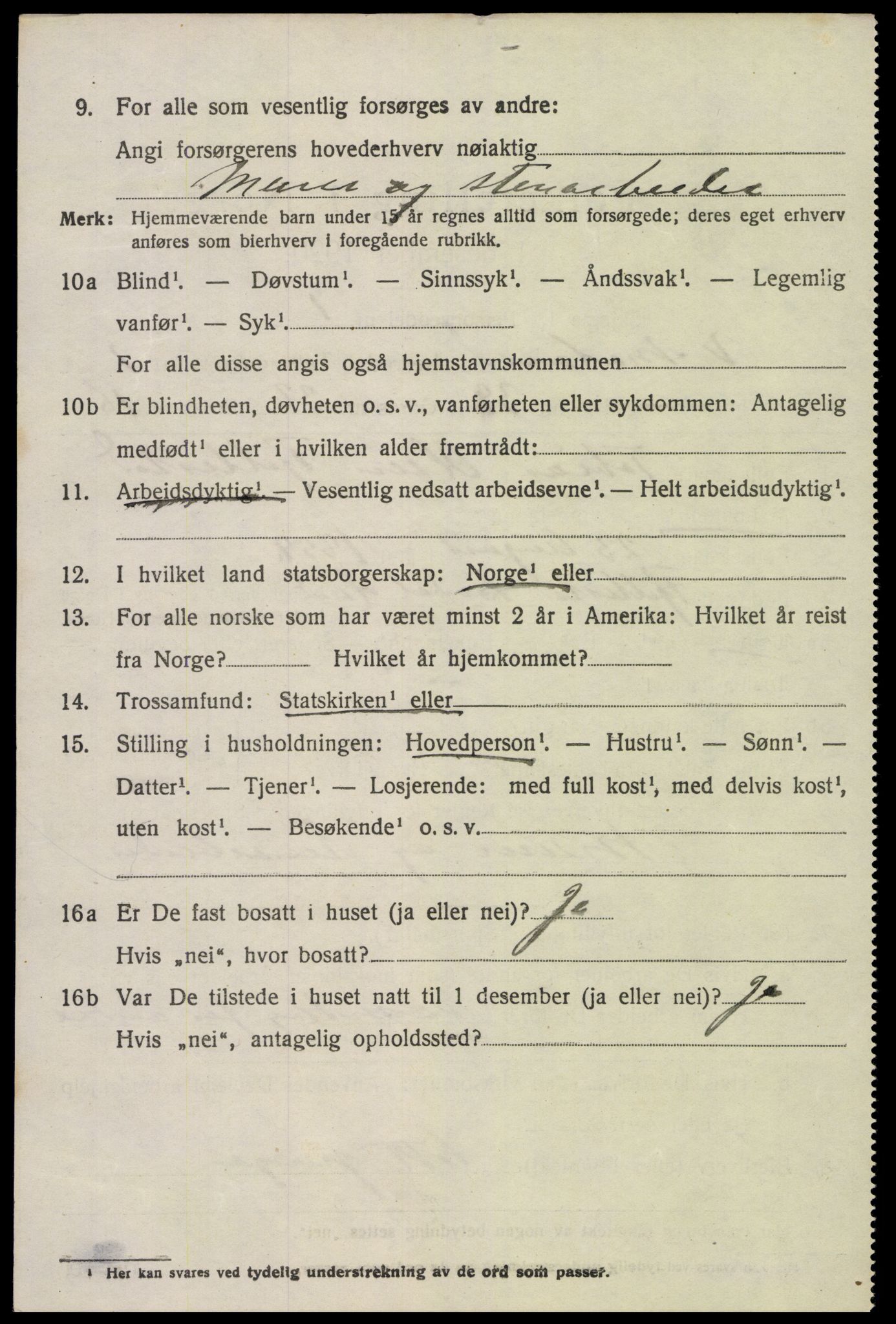 SAK, Folketelling 1920 for 0926 Vestre Moland herred, 1920, s. 1402