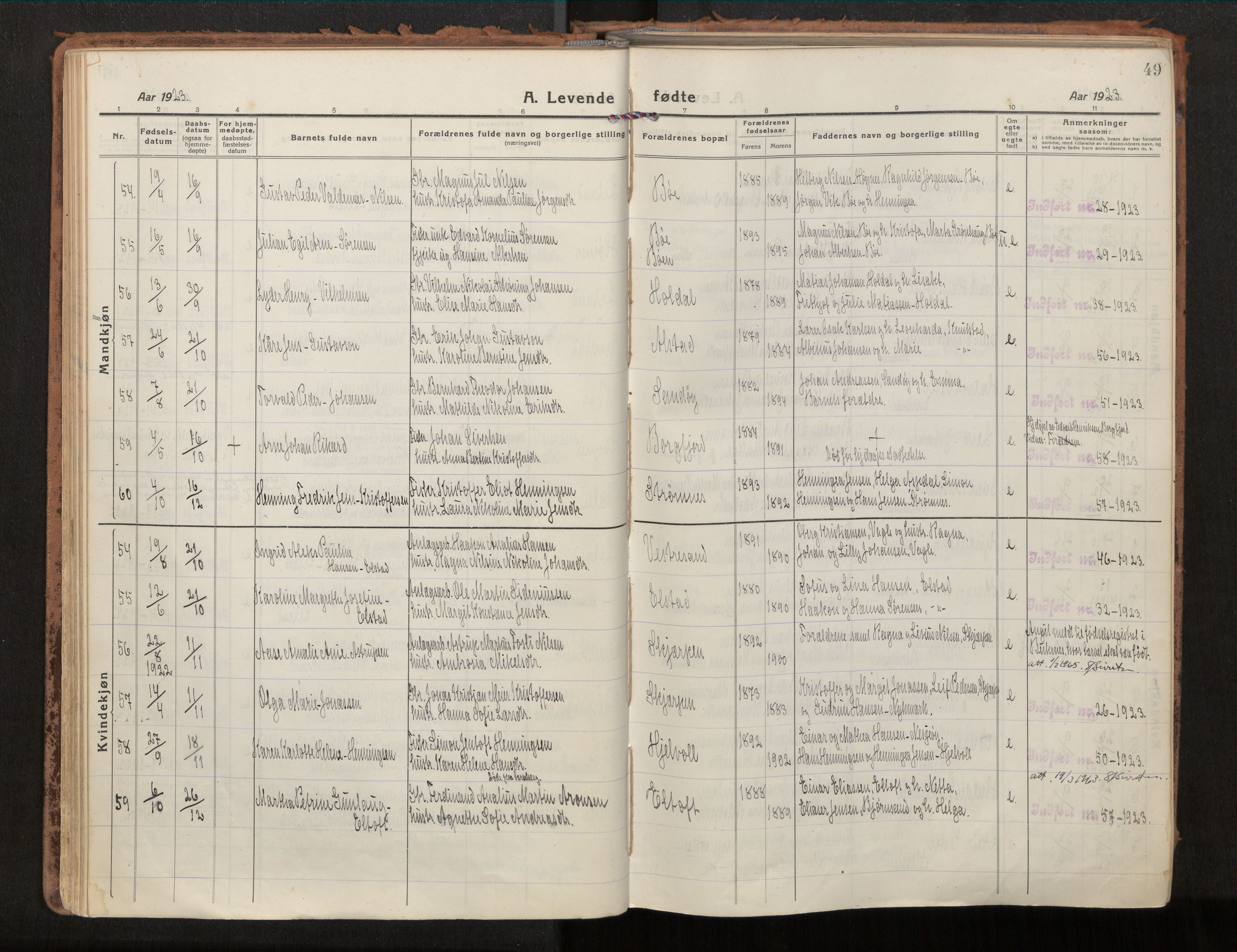 Ministerialprotokoller, klokkerbøker og fødselsregistre - Nordland, AV/SAT-A-1459/880/L1136: Ministerialbok nr. 880A10, 1919-1927, s. 49