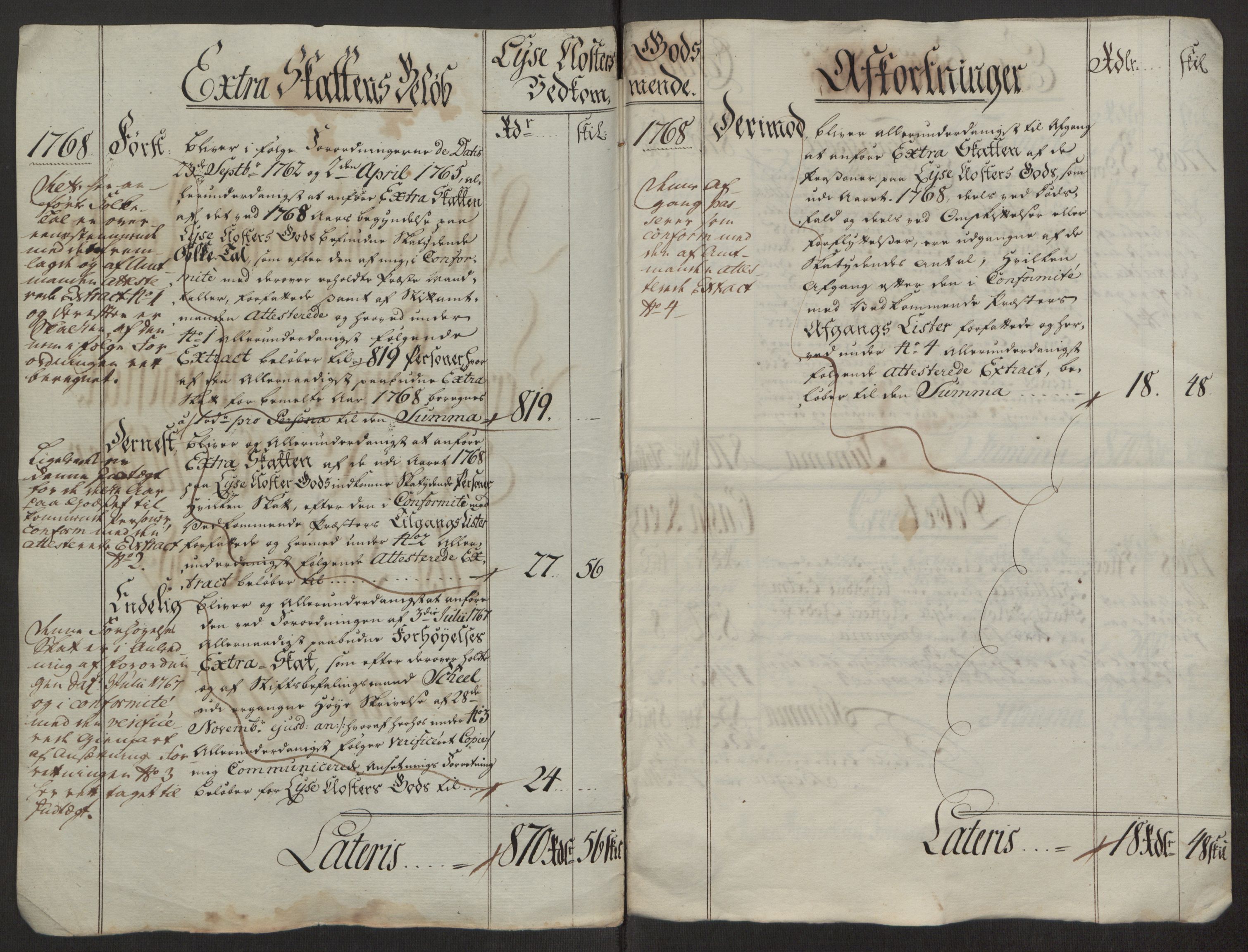 Rentekammeret inntil 1814, Reviderte regnskaper, Fogderegnskap, AV/RA-EA-4092/R50/L3180: Ekstraskatten Lyse kloster, 1762-1783, s. 187