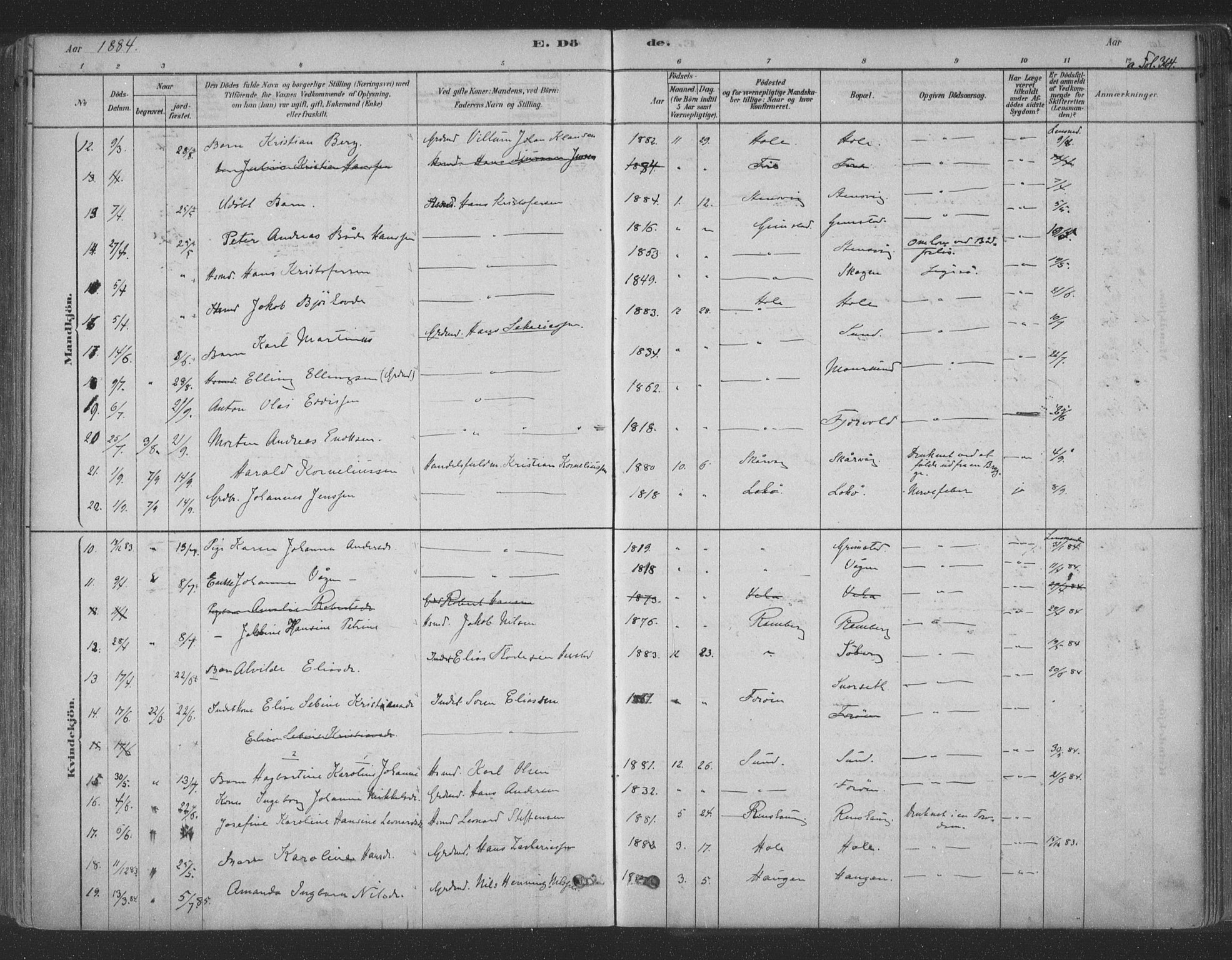 Ministerialprotokoller, klokkerbøker og fødselsregistre - Nordland, SAT/A-1459/891/L1302: Ministerialbok nr. 891A07, 1878-1895, s. 364
