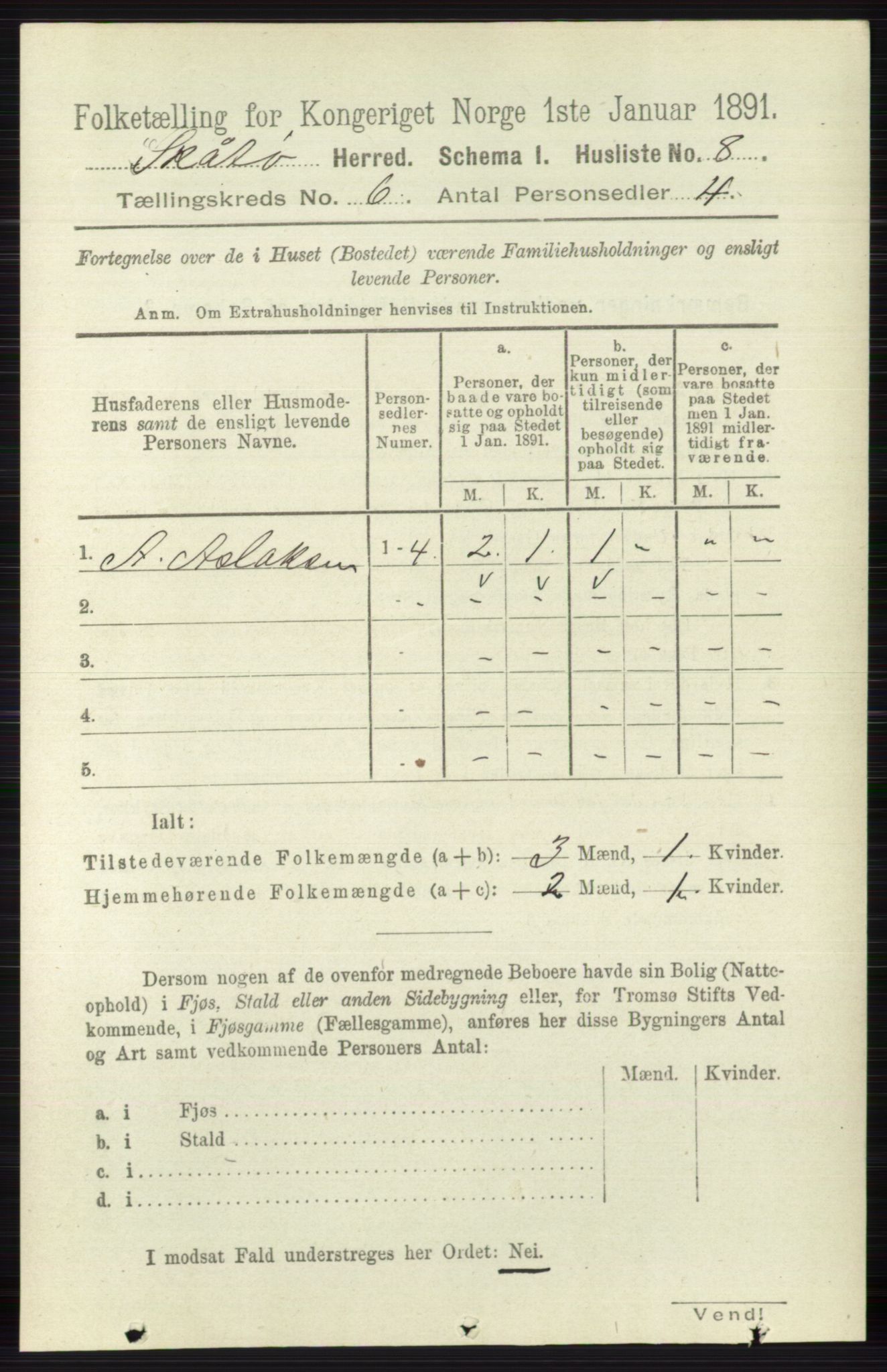 RA, Folketelling 1891 for 0815 Skåtøy herred, 1891, s. 2887