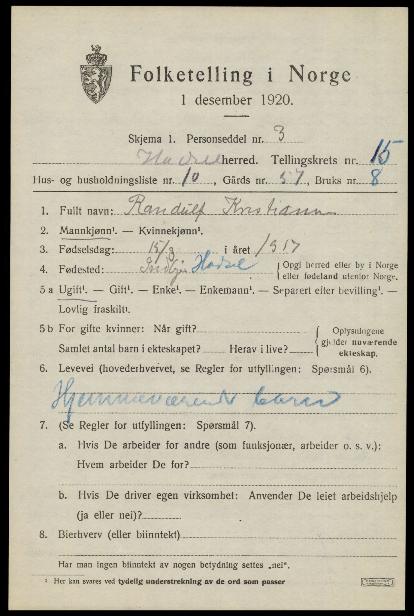 SAT, Folketelling 1920 for 1866 Hadsel herred, 1920, s. 13072