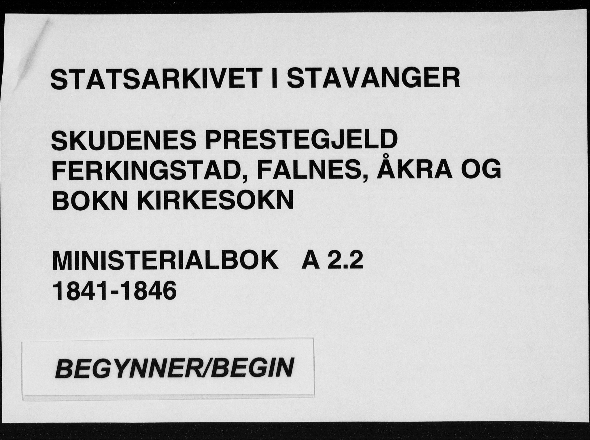 Skudenes sokneprestkontor, AV/SAST-A -101849/H/Ha/Haa/L0003: Ministerialbok nr. A 2.2, 1841-1846