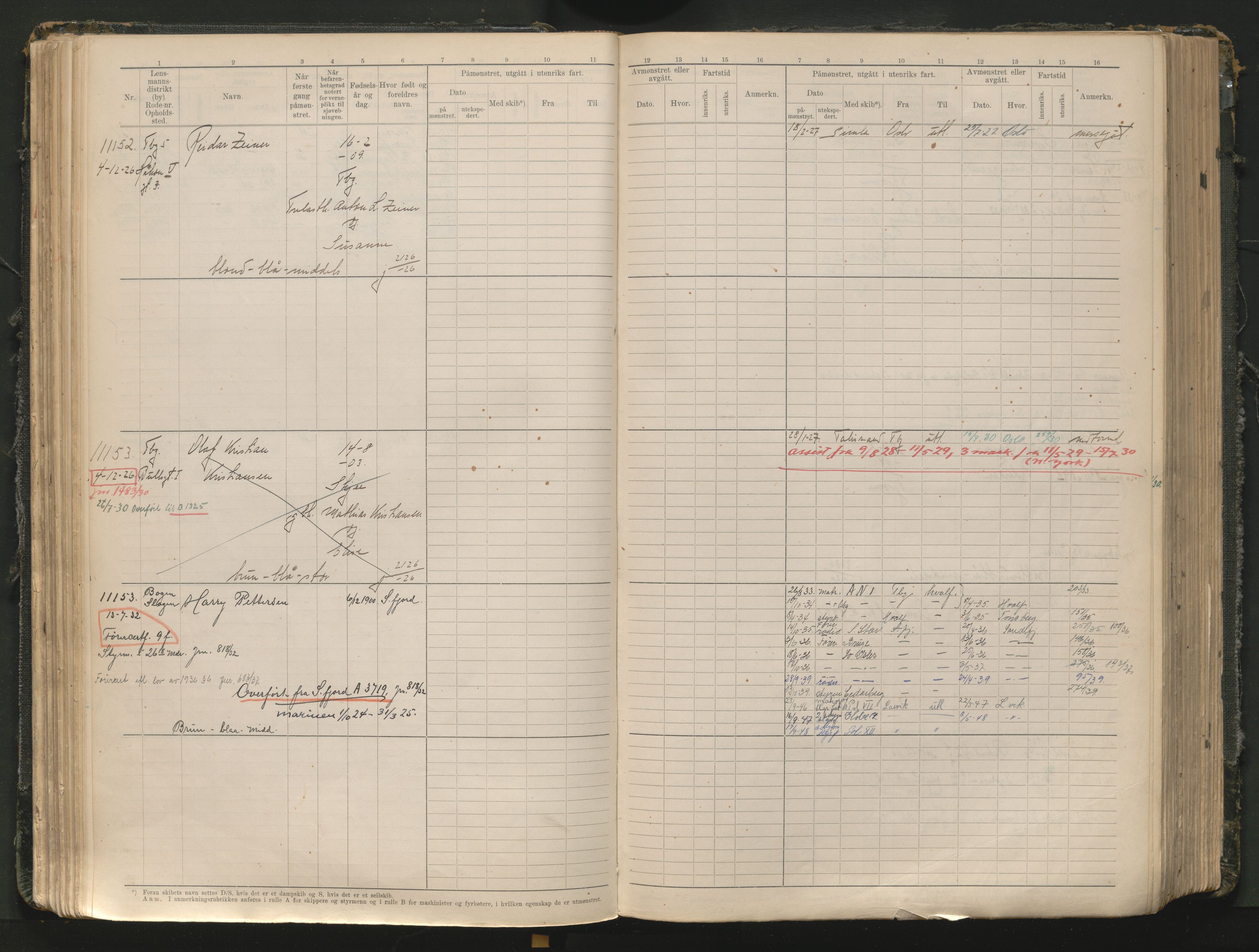 Tønsberg innrulleringskontor, AV/SAKO-A-786/F/Fc/Fcb/L0012: Hovedrulle Patent nr. 10828-12216, 1925-1948