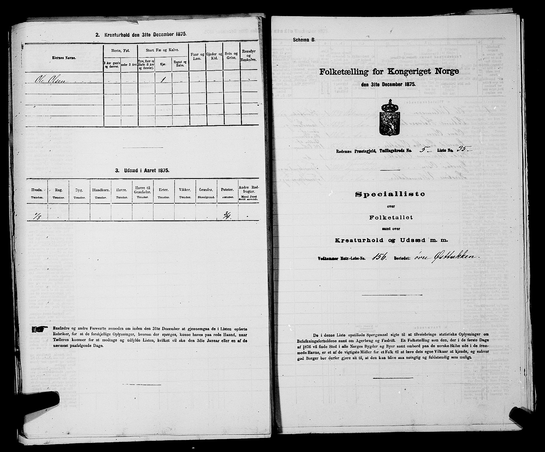 RA, Folketelling 1875 for 0120P Rødenes prestegjeld, 1875, s. 776