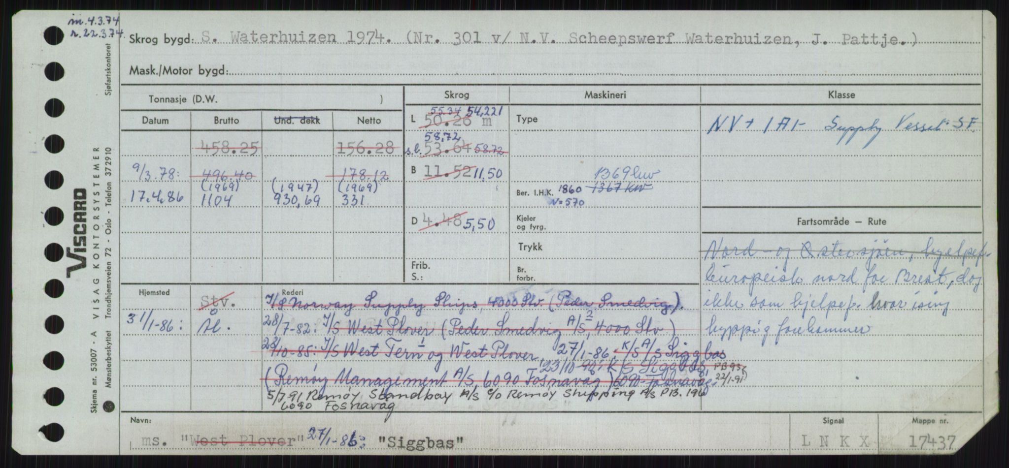 Sjøfartsdirektoratet med forløpere, Skipsmålingen, RA/S-1627/H/Ha/L0005/0001: Fartøy, S-Sven / Fartøy, S-Skji, s. 393