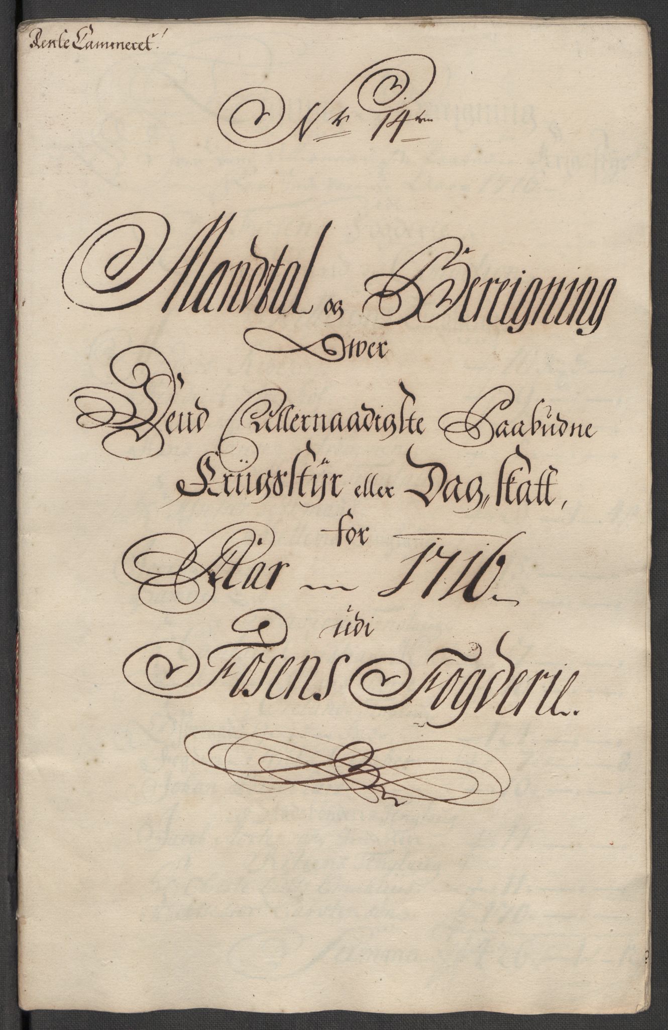 Rentekammeret inntil 1814, Reviderte regnskaper, Fogderegnskap, RA/EA-4092/R57/L3864: Fogderegnskap Fosen, 1716, s. 125