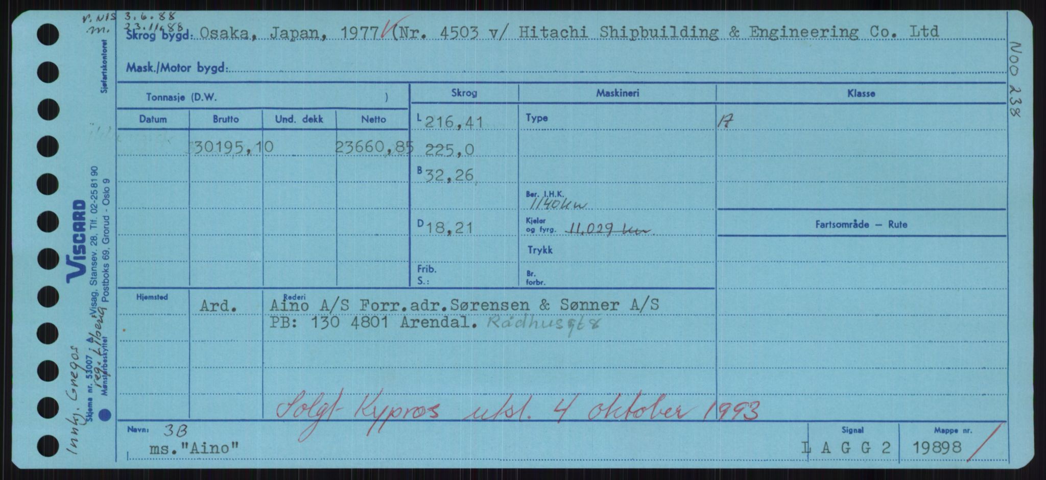 Sjøfartsdirektoratet med forløpere, Skipsmålingen, RA/S-1627/H/Hd/L0001: Fartøy, A-Anv, s. 157