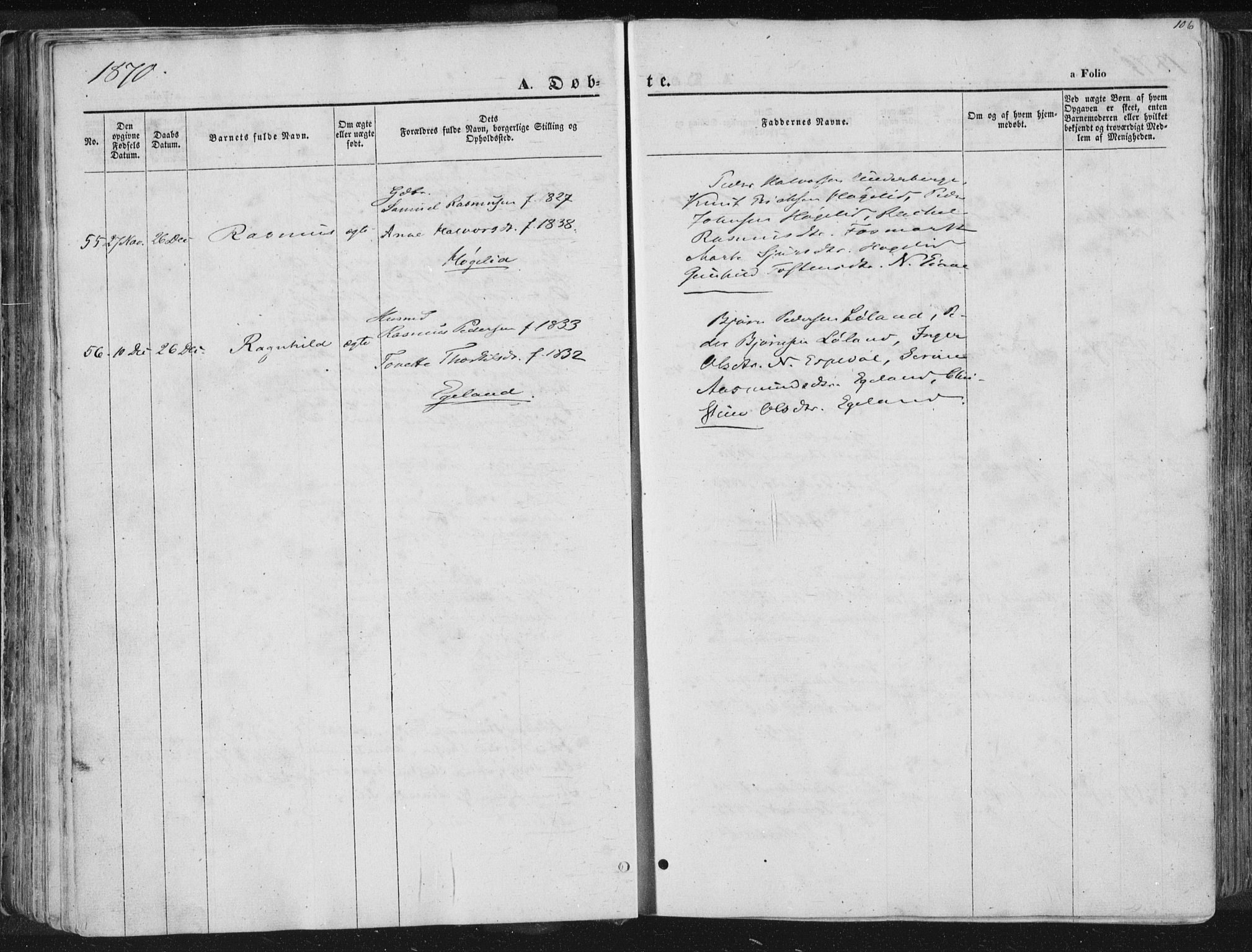 Høgsfjord sokneprestkontor, SAST/A-101624/H/Ha/Haa/L0001: Ministerialbok nr. A 1, 1854-1875, s. 106