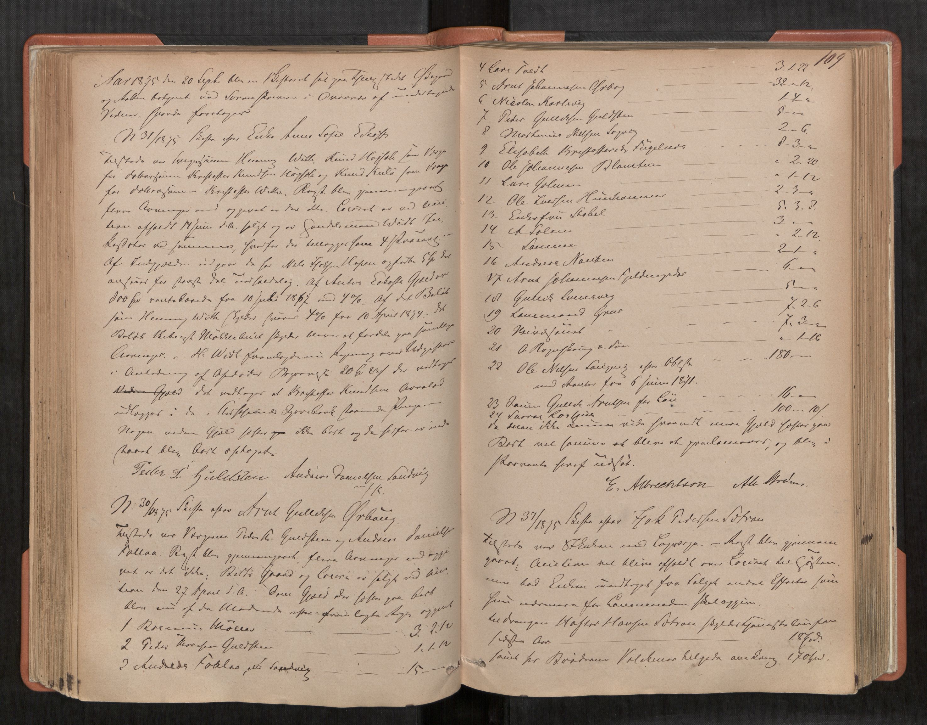 Nordmøre sorenskriveri, AV/SAT-A-4132/1/3/3B/L0003: Forhandlingsprotokoll nr. 03, 1871-1881, s. 109