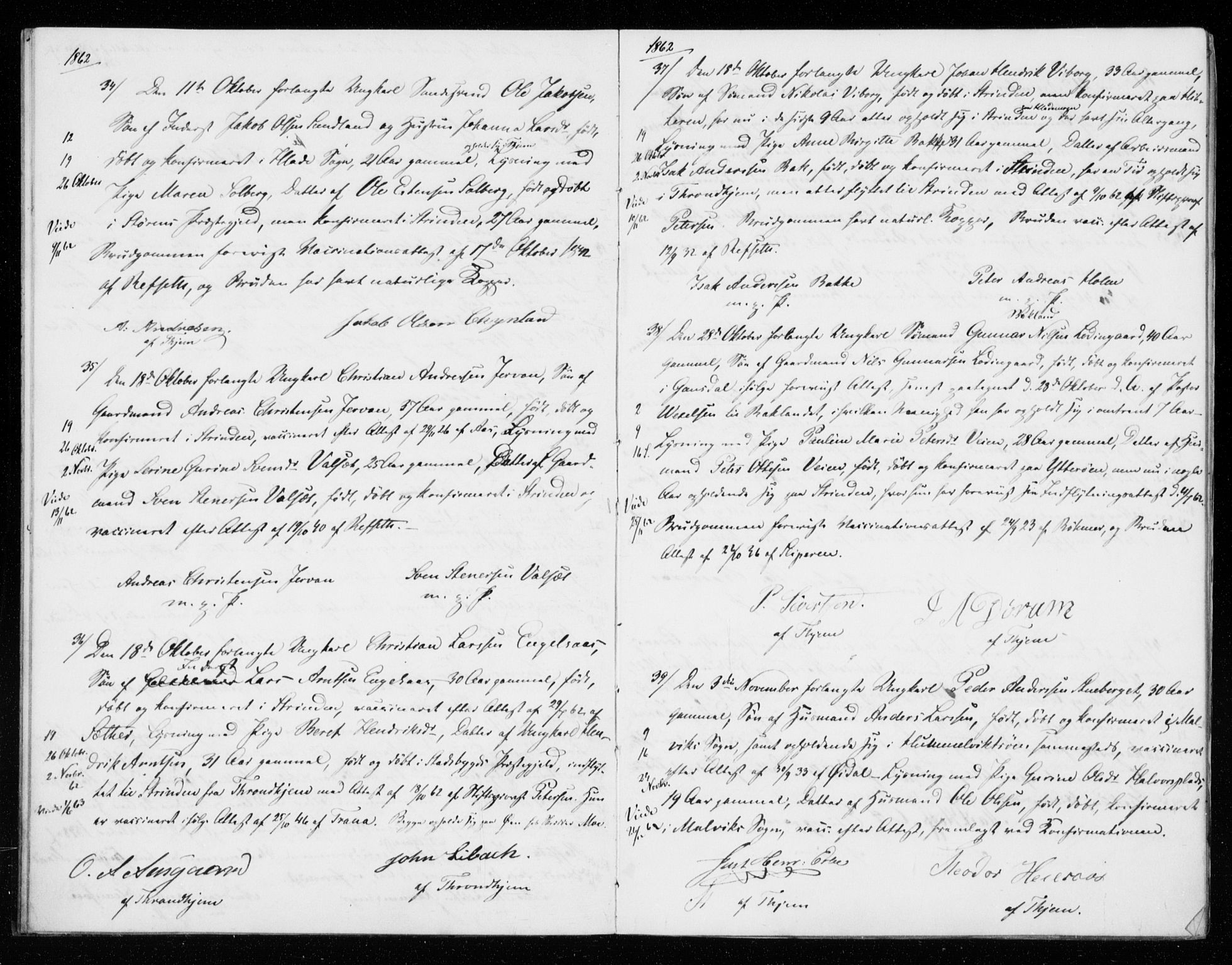 Ministerialprotokoller, klokkerbøker og fødselsregistre - Sør-Trøndelag, SAT/A-1456/606/L0298: Lysningsprotokoll nr. 606A13, 1861-1872
