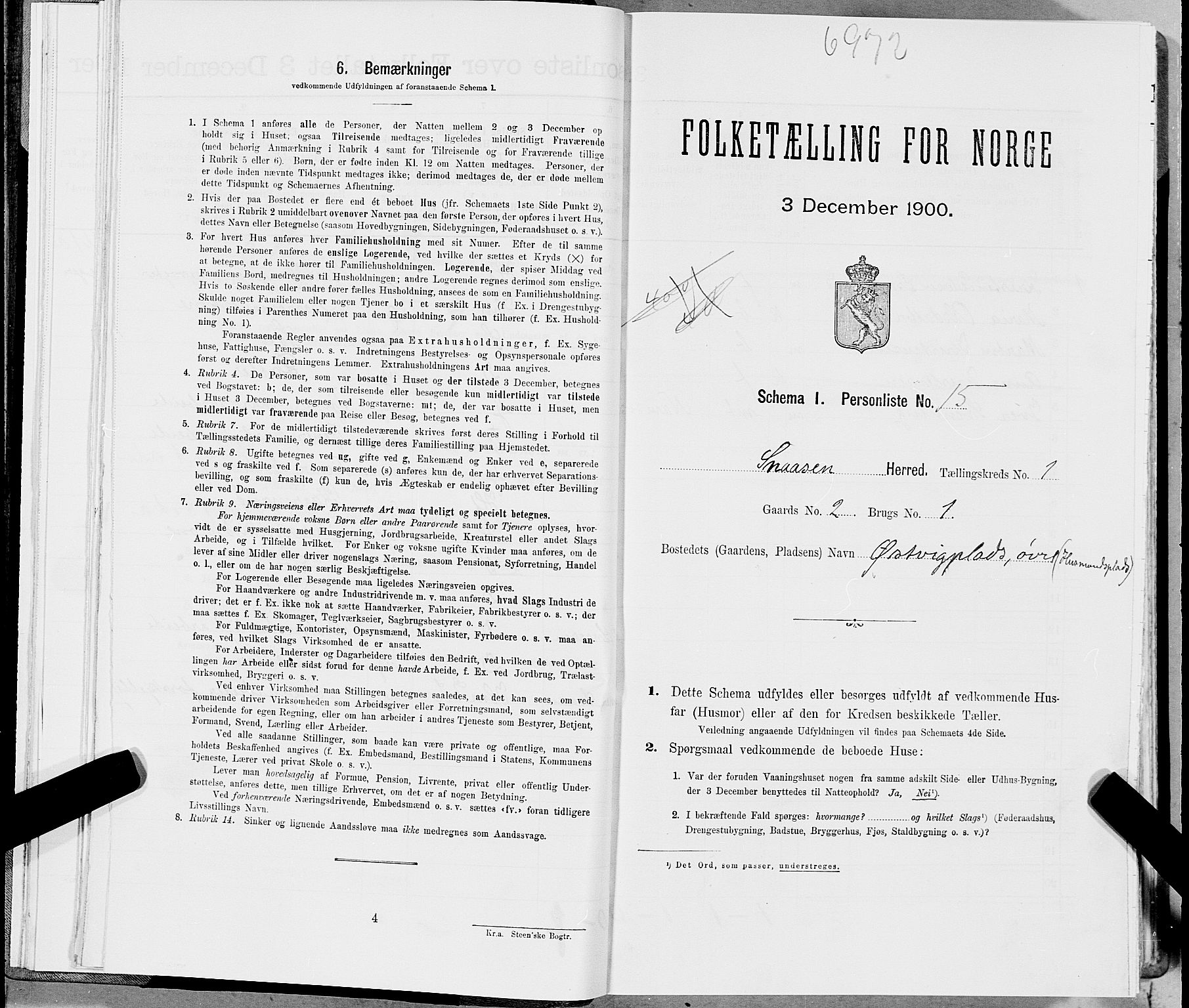 SAT, Folketelling 1900 for 1736 Snåsa herred, 1900, s. 62