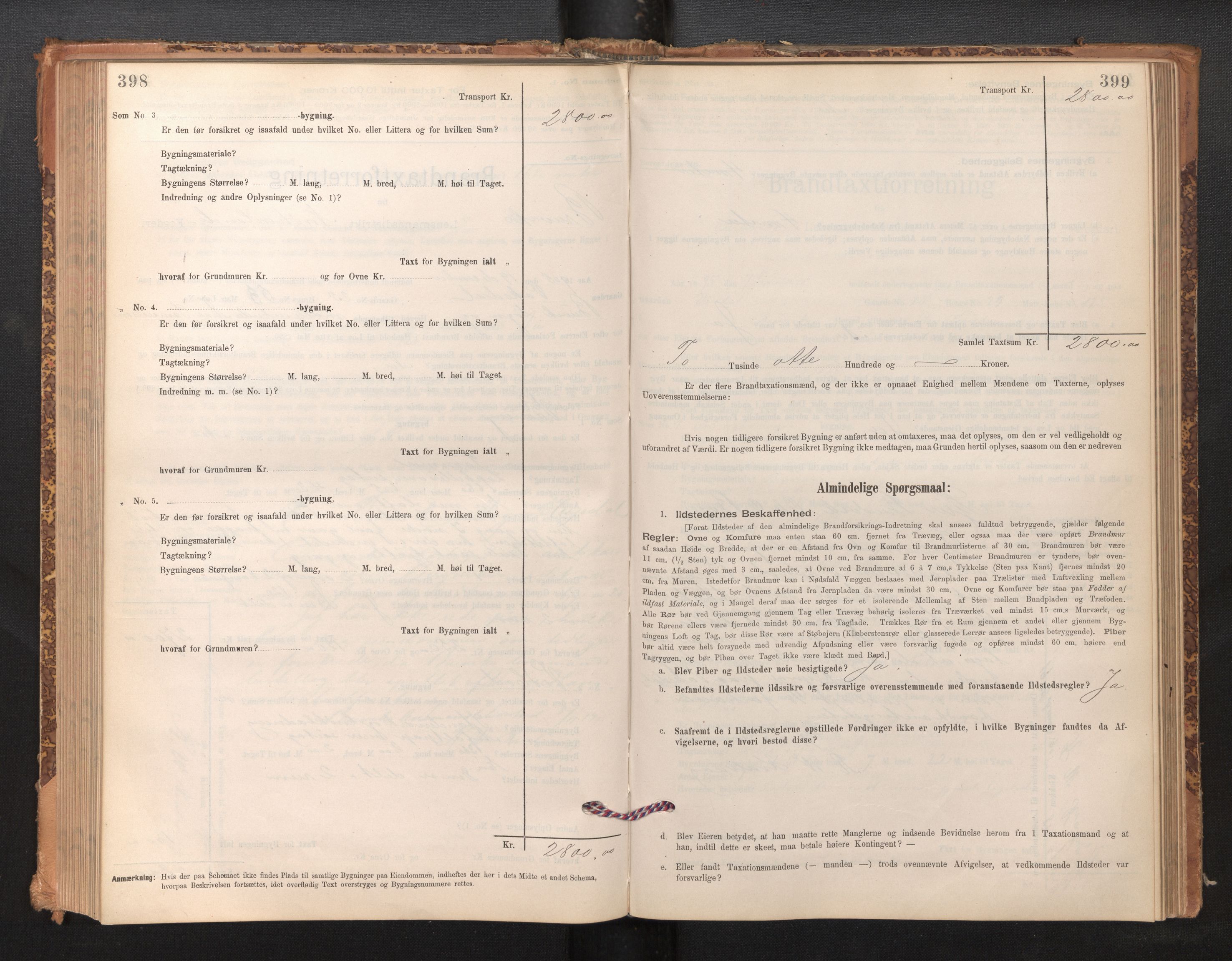 Lensmannen i Bruvik, SAB/A-31301/0012/L0006: Branntakstprotokoll, skjematakst, 1894-1906, s. 398-399