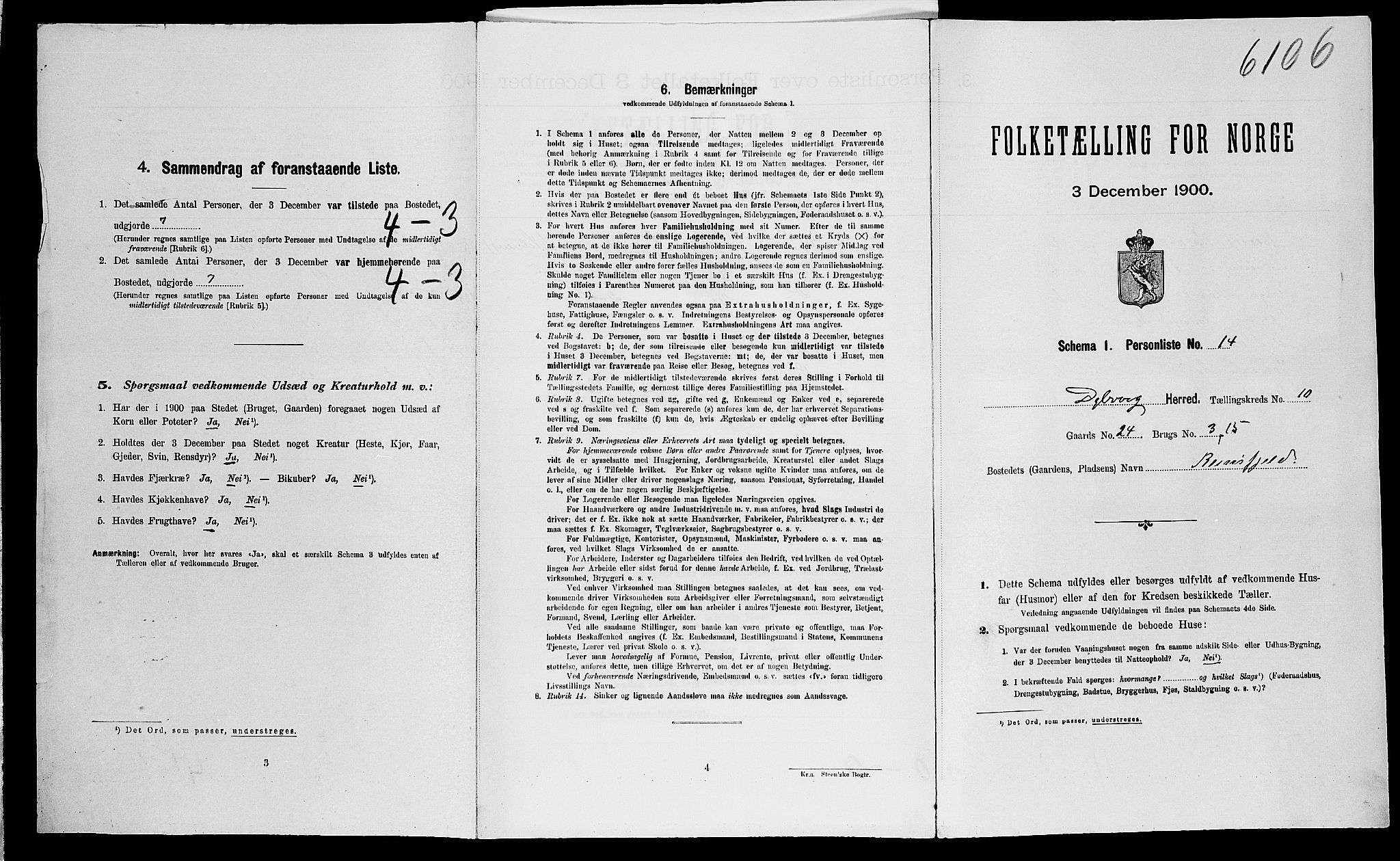 SAK, Folketelling 1900 for 0915 Dypvåg herred, 1900, s. 1088