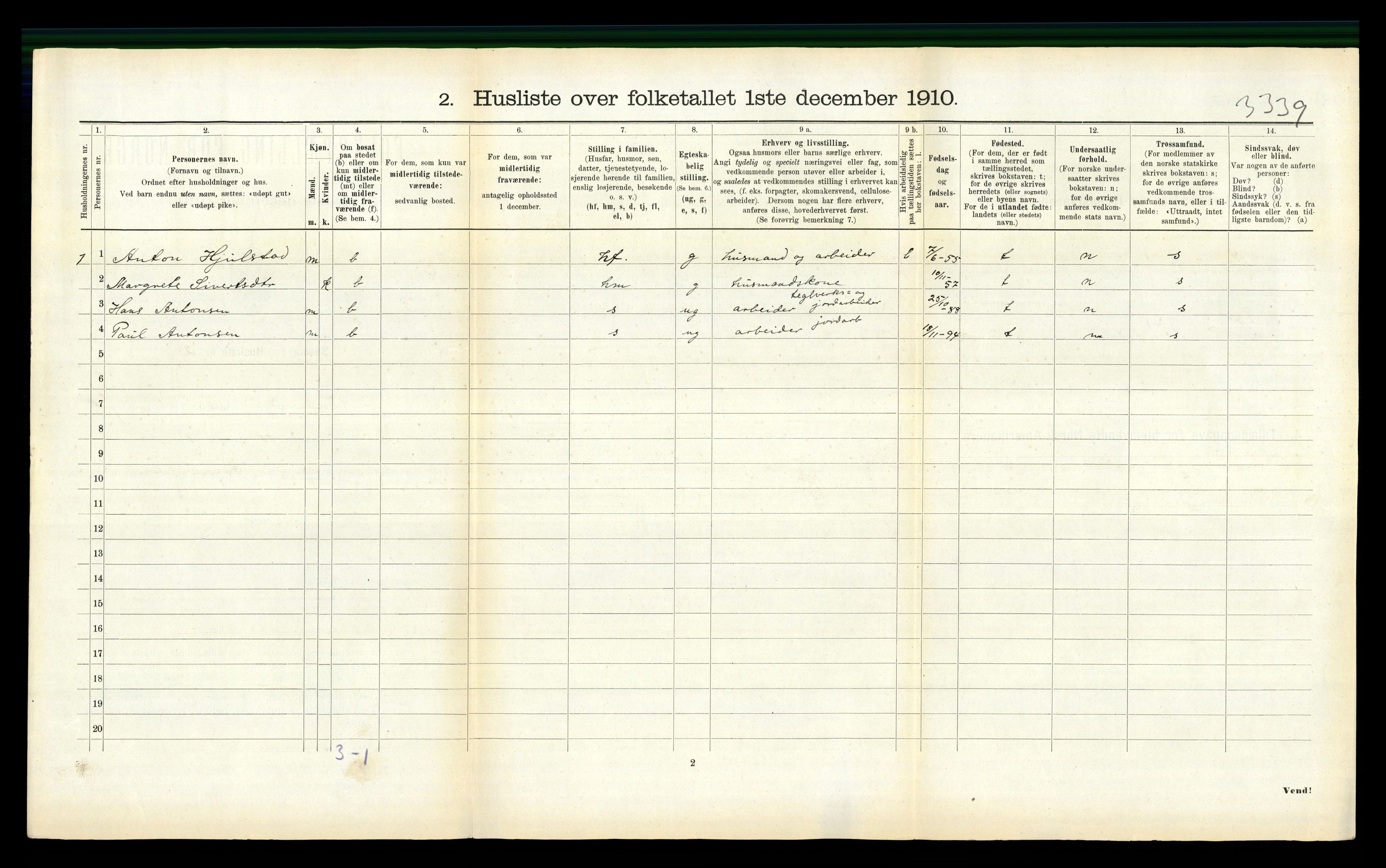 RA, Folketelling 1910 for 1729 Inderøy herred, 1910, s. 538